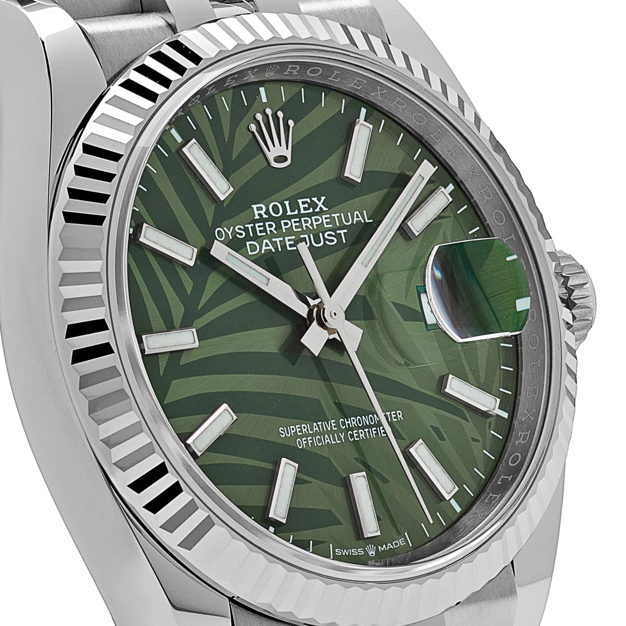 Rolex Datejust 36mm 126234 Stainless Steel Olive Green Palm Motif Dial - Image 5