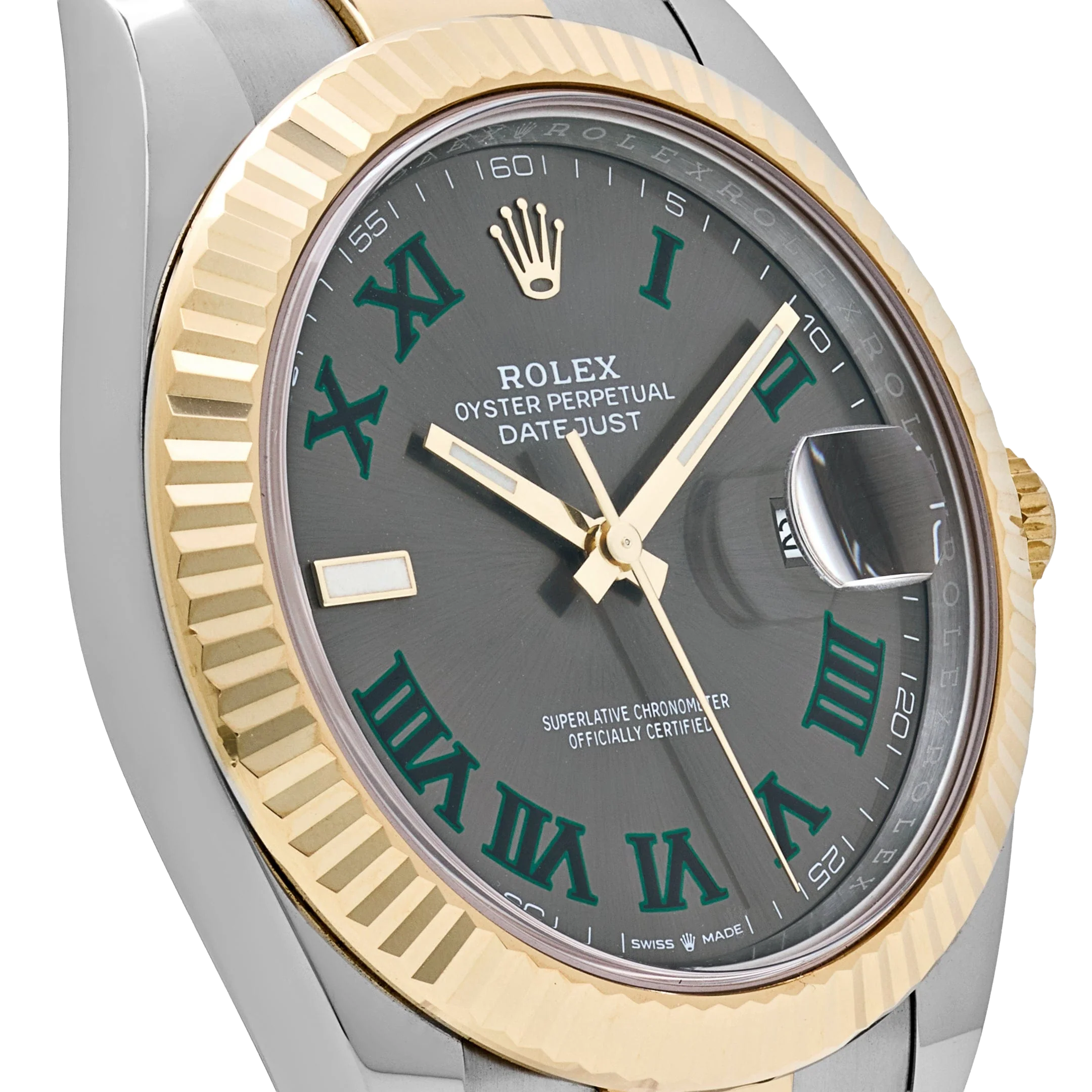 Rolex Datejust 41mm Yellow Gold Stainless Steel Wimbledon Slate Dial Oyster 126333 - Image 3