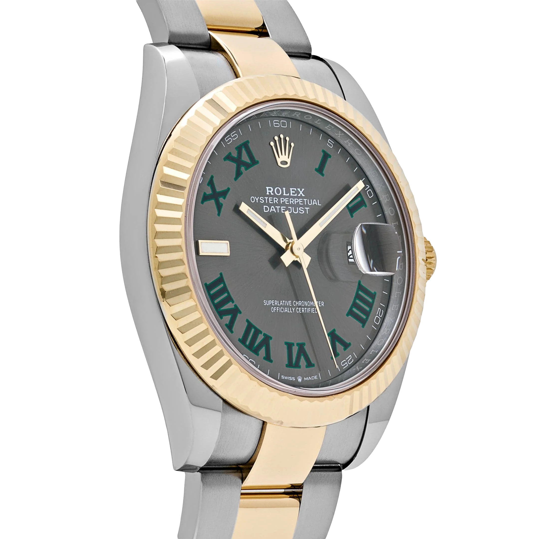 Rolex Datejust 41mm Yellow Gold Stainless Steel Wimbledon Slate Dial Oyster 126333 - Image 4
