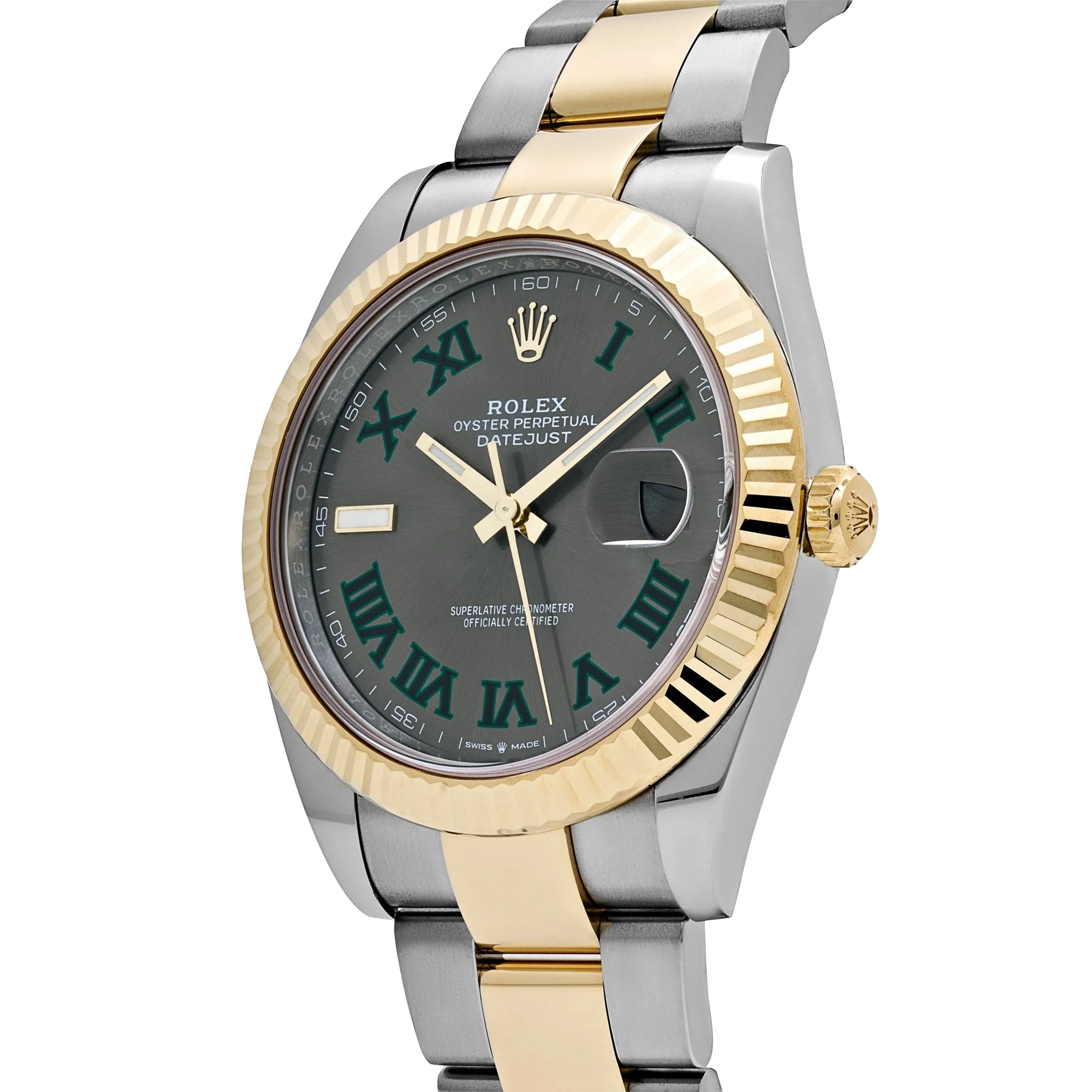 Rolex Datejust 41mm Yellow Gold Stainless Steel Wimbledon Slate Dial Oyster 126333 - Image 2
