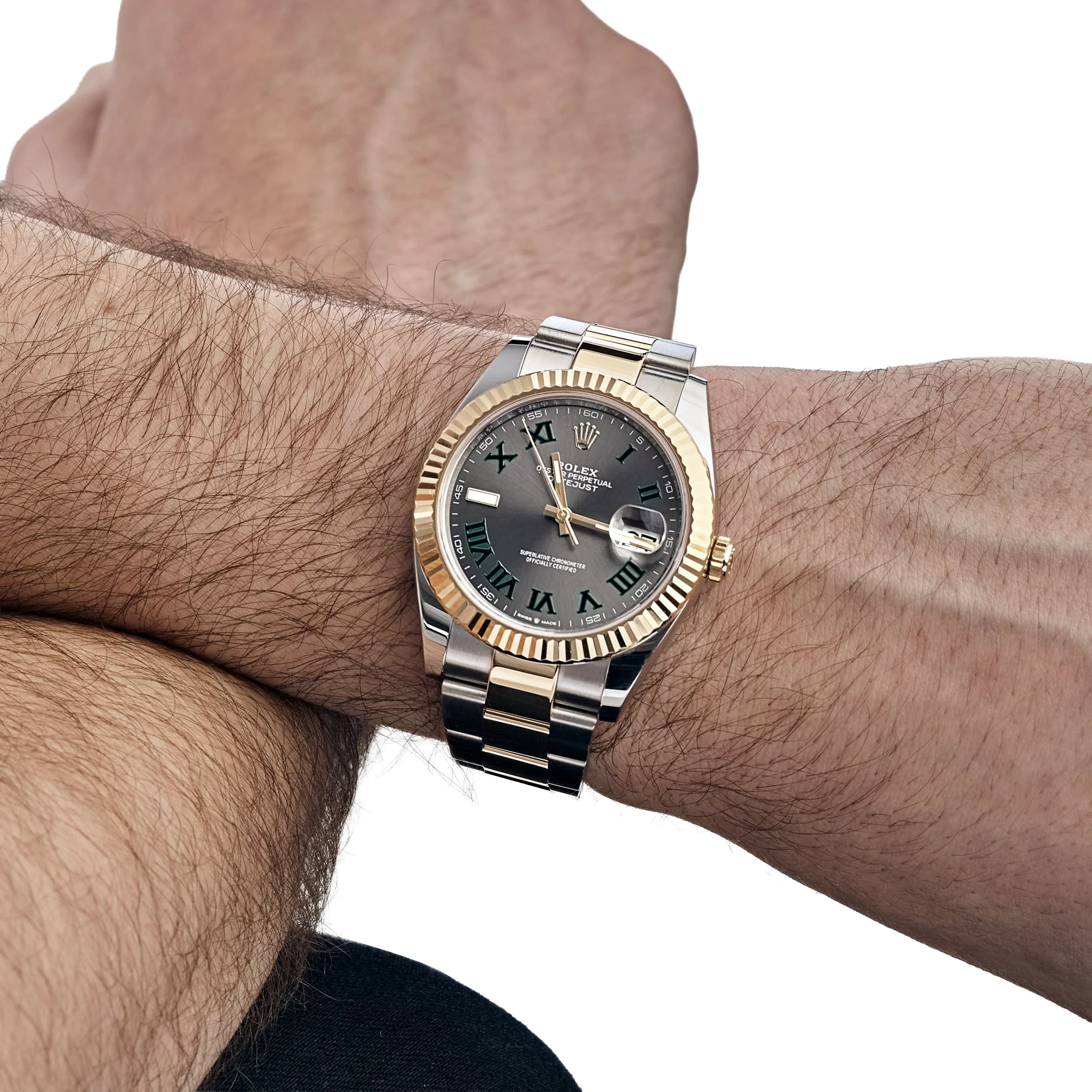 Rolex Datejust 41mm Yellow Gold Stainless Steel Wimbledon Slate Dial Oyster 126333 - Image 6