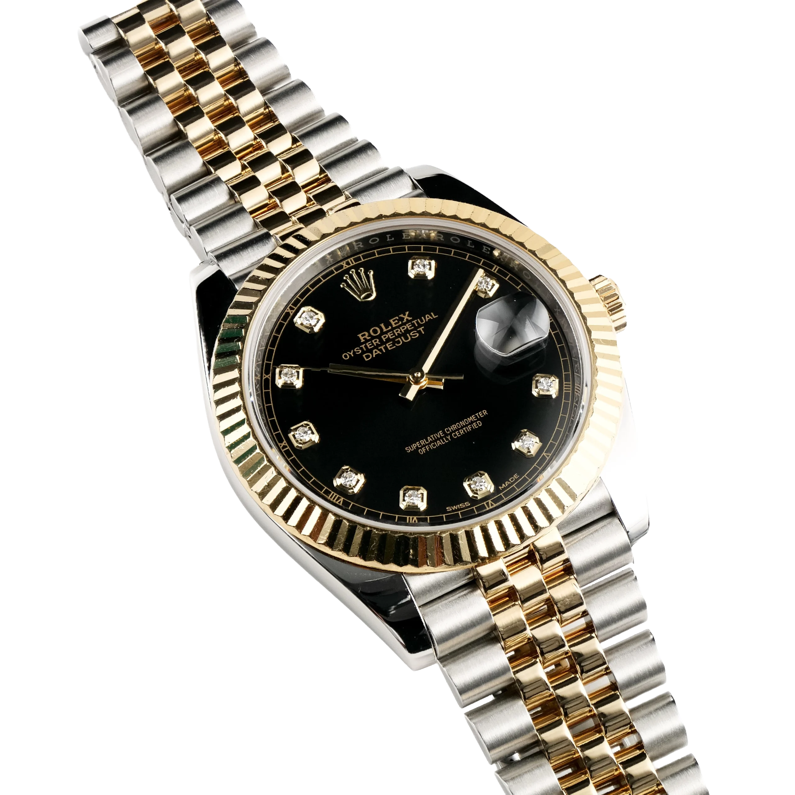 Rolex Datejust 41mm Stainless Steel Yellow Gold Black Diamond Dial Jubilee 126333-006 - Image 4