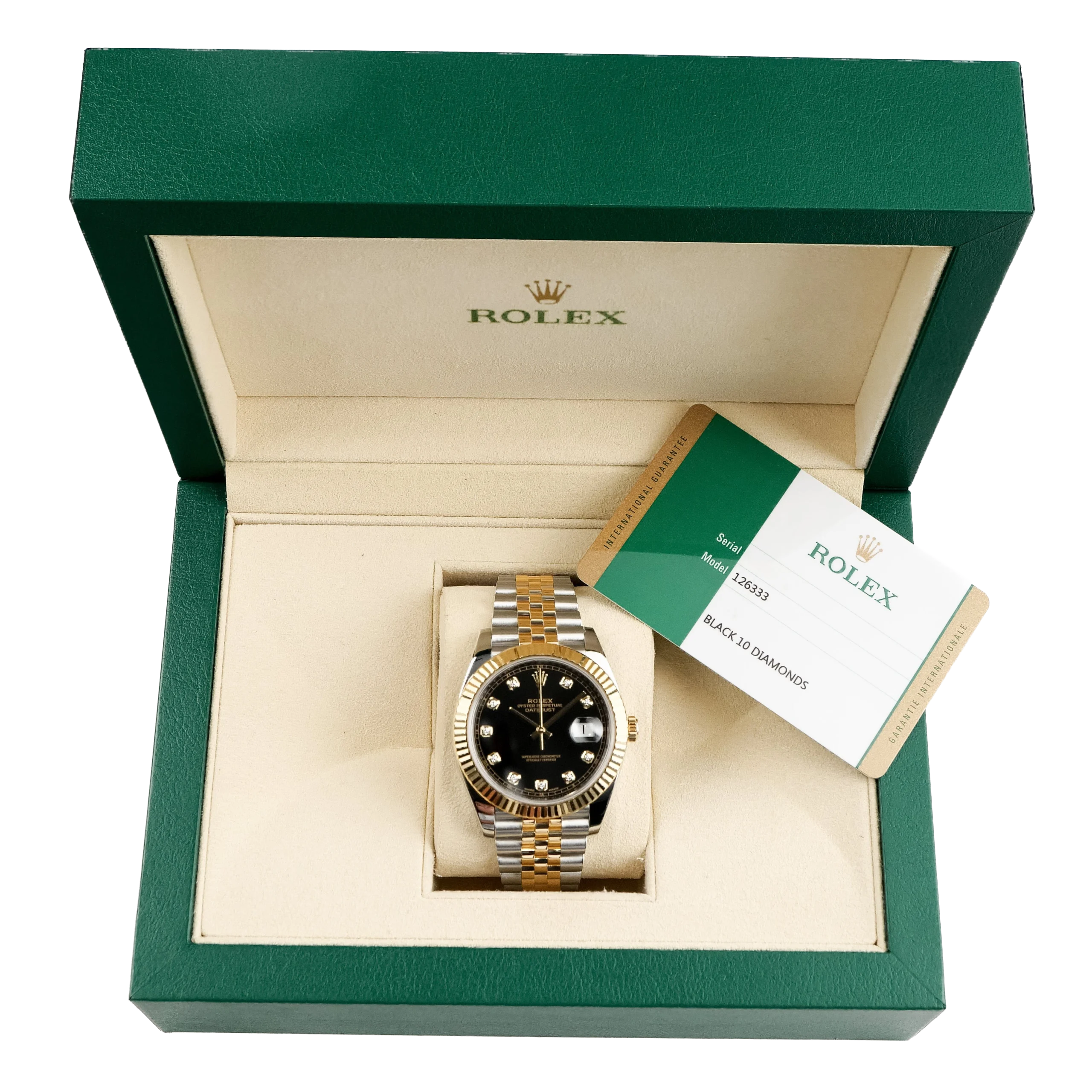 Rolex Datejust 41mm Stainless Steel Yellow Gold Black Diamond Dial Jubilee 126333-006 - Image 12