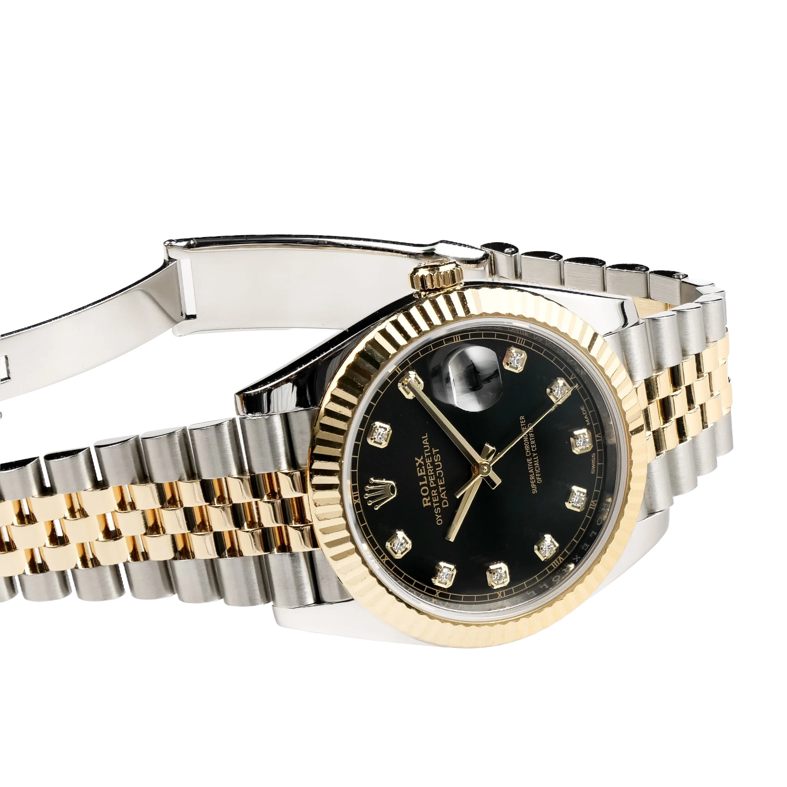 Rolex Datejust 41mm Stainless Steel Yellow Gold Black Diamond Dial Jubilee 126333-006 - Image 6