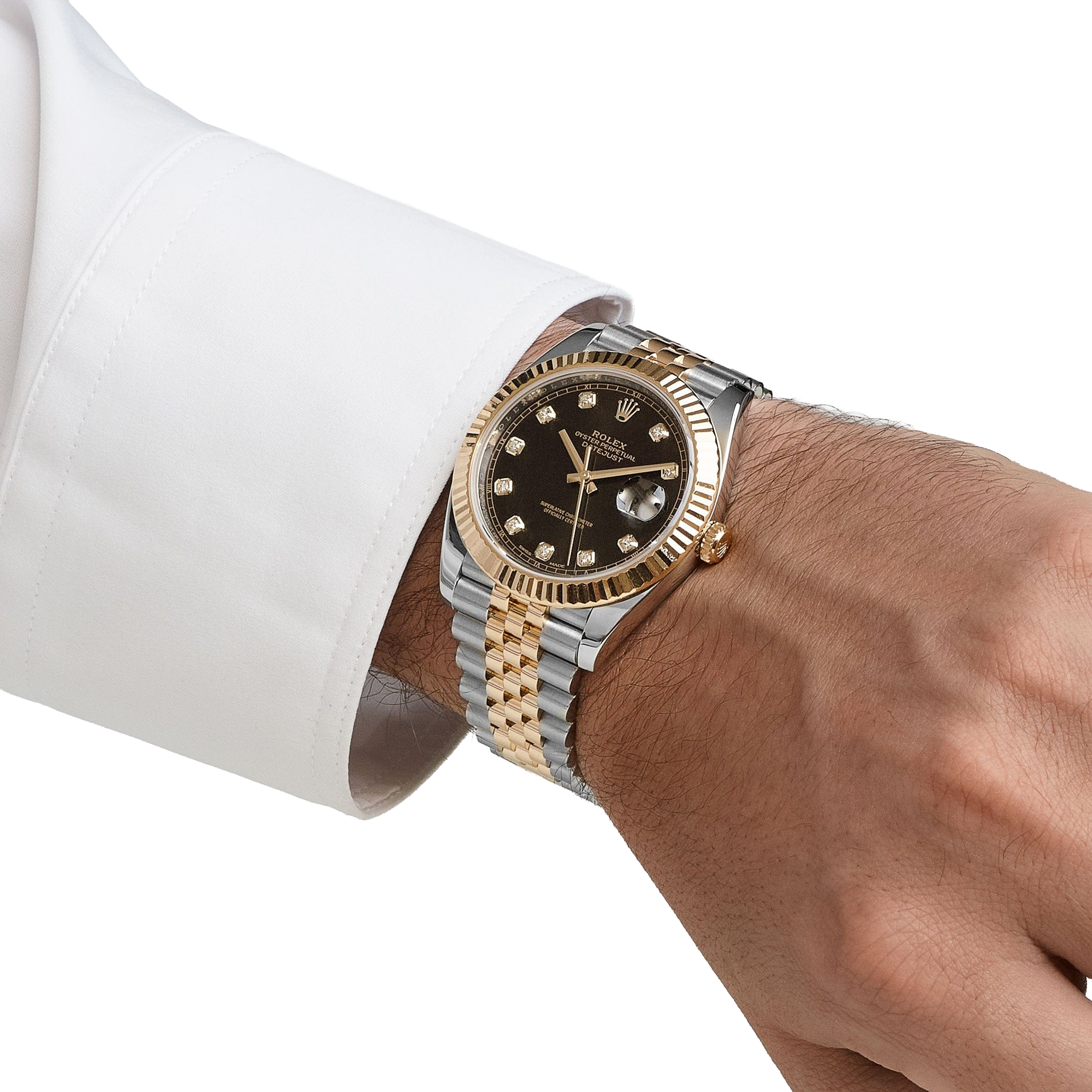 Rolex Datejust 41mm Stainless Steel Yellow Gold Black Diamond Dial Jubilee 126333-006 - Image 2