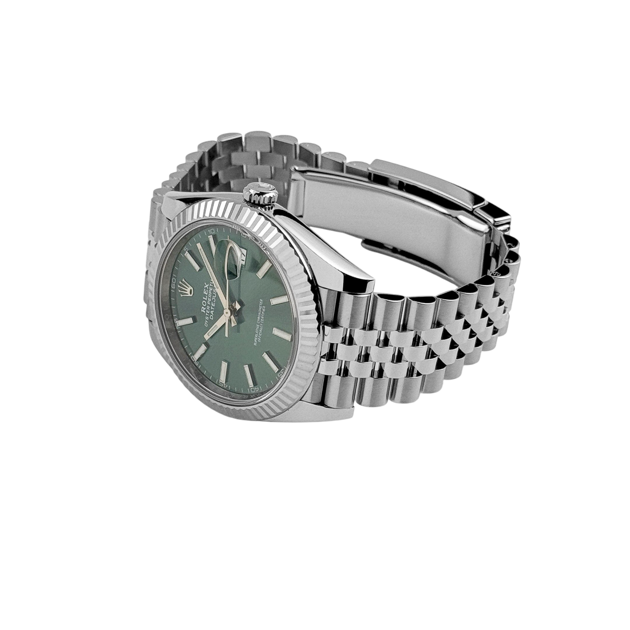 Rolex Datejust 41mm Steel White Gold Mint Green Dial Mens Watch 126334-0028 - Image 6