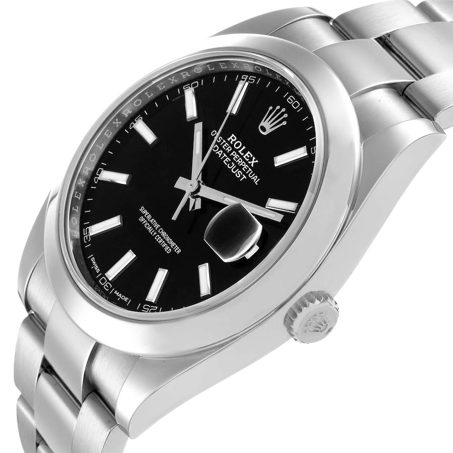 Rolex Datejust 41mm Black Dial Smooth Bezel Steel Mens Watch 126300 - Image 5