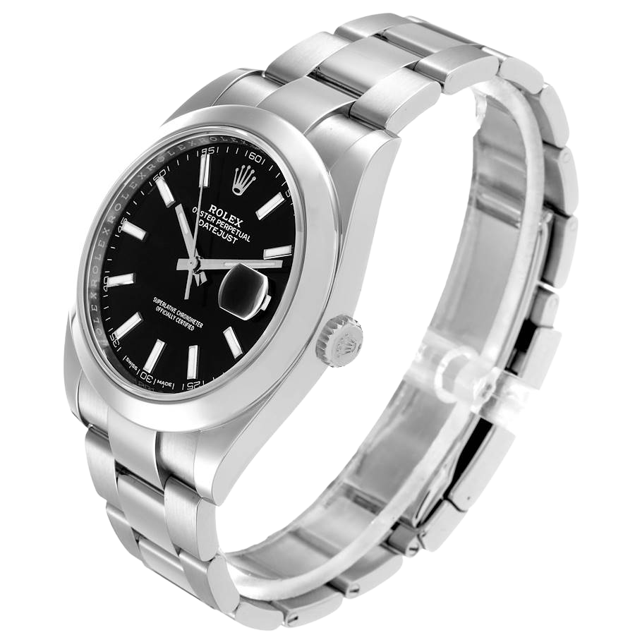 Rolex Datejust 41mm Black Dial Smooth Bezel Steel Mens Watch 126300 - Image 2