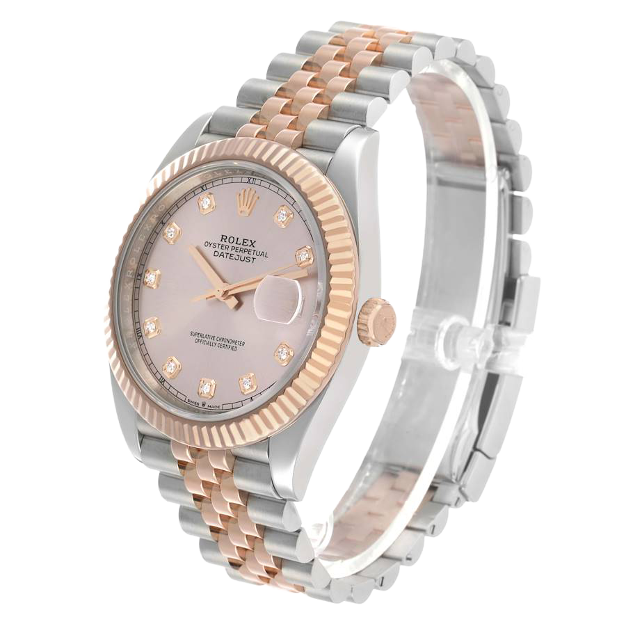 Rolex Datejust 41 Steel Everose Gold Sundust Diamond Dial Mens Watch 126331 - Image 2
