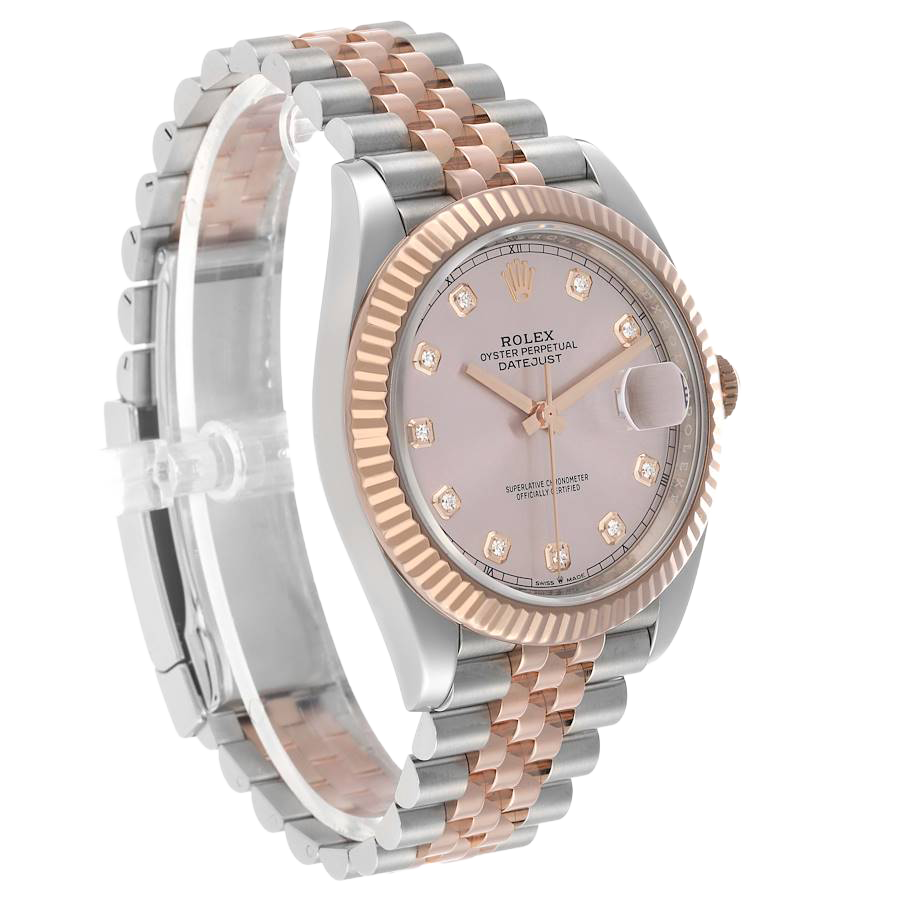 Rolex Datejust 41 Steel Everose Gold Sundust Diamond Dial Mens Watch 126331 - Image 4
