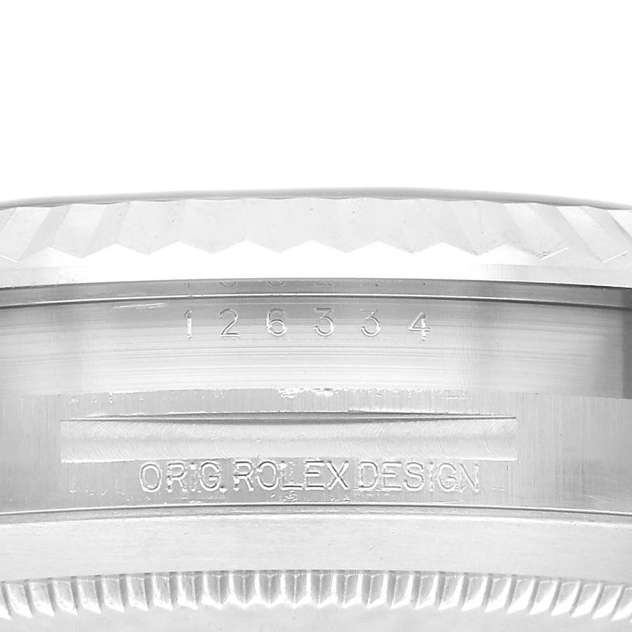 Rolex Datejust 41mm Steel White Gold Fluted Motif Dial Mens Watch 126334 - Image 9