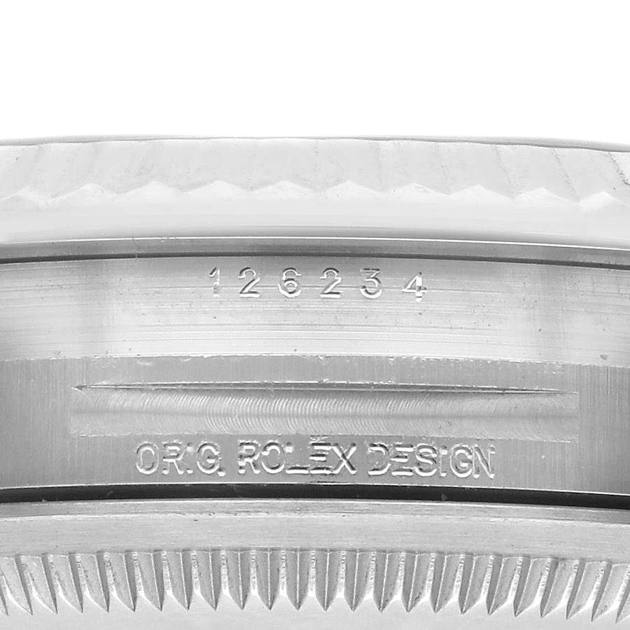 Rolex Datejust 36mm Steel White Gold Black Diamond Dial Mens Watch 126234 - Image 9