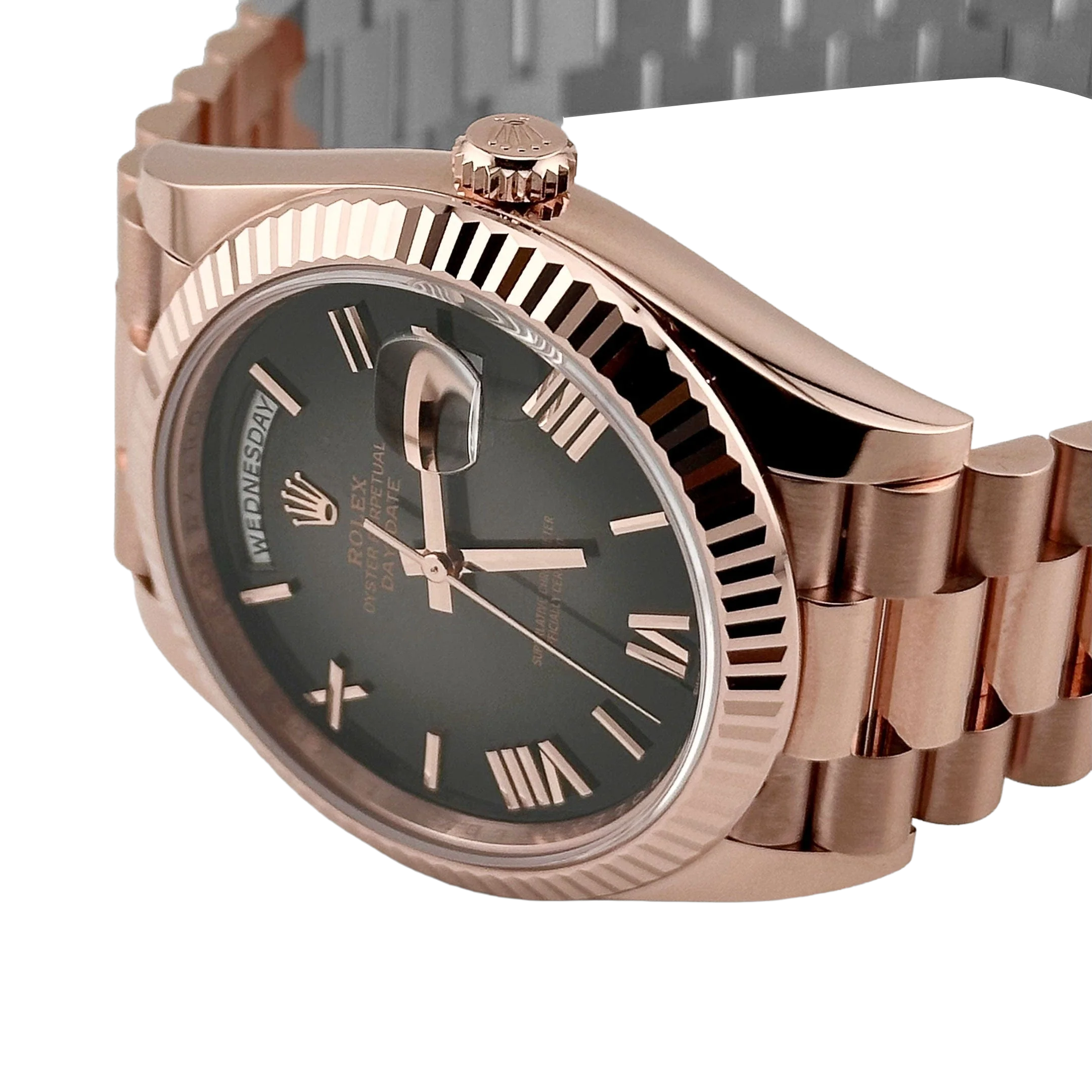 Rolex Day-Date 40mm 18K Everose Gold with Slate Ombre Dial 228235 - Image 2