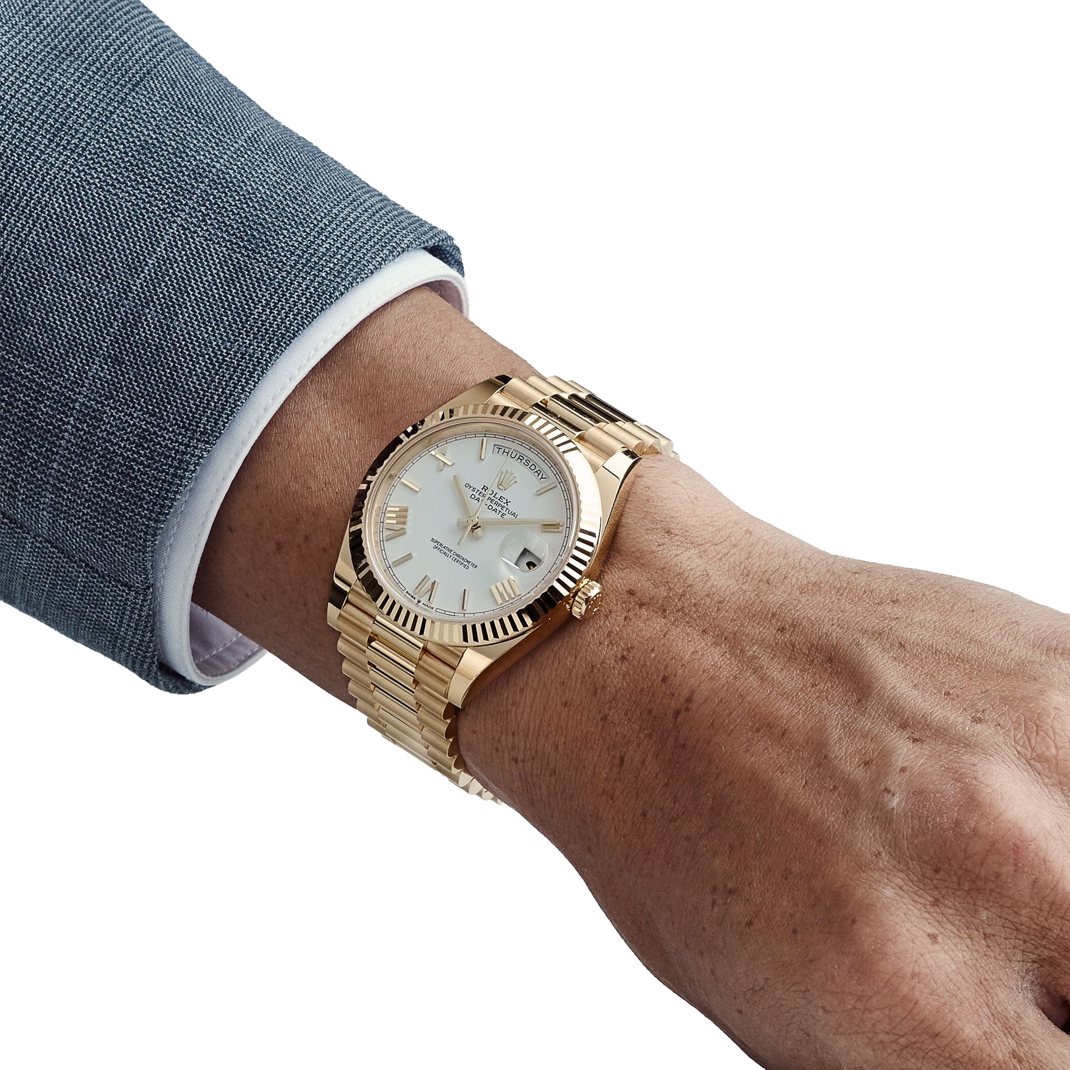 Rolex Day-date 40mm President Yellow Gold White Roman Numerals Dial 228238-0042 - Image 2