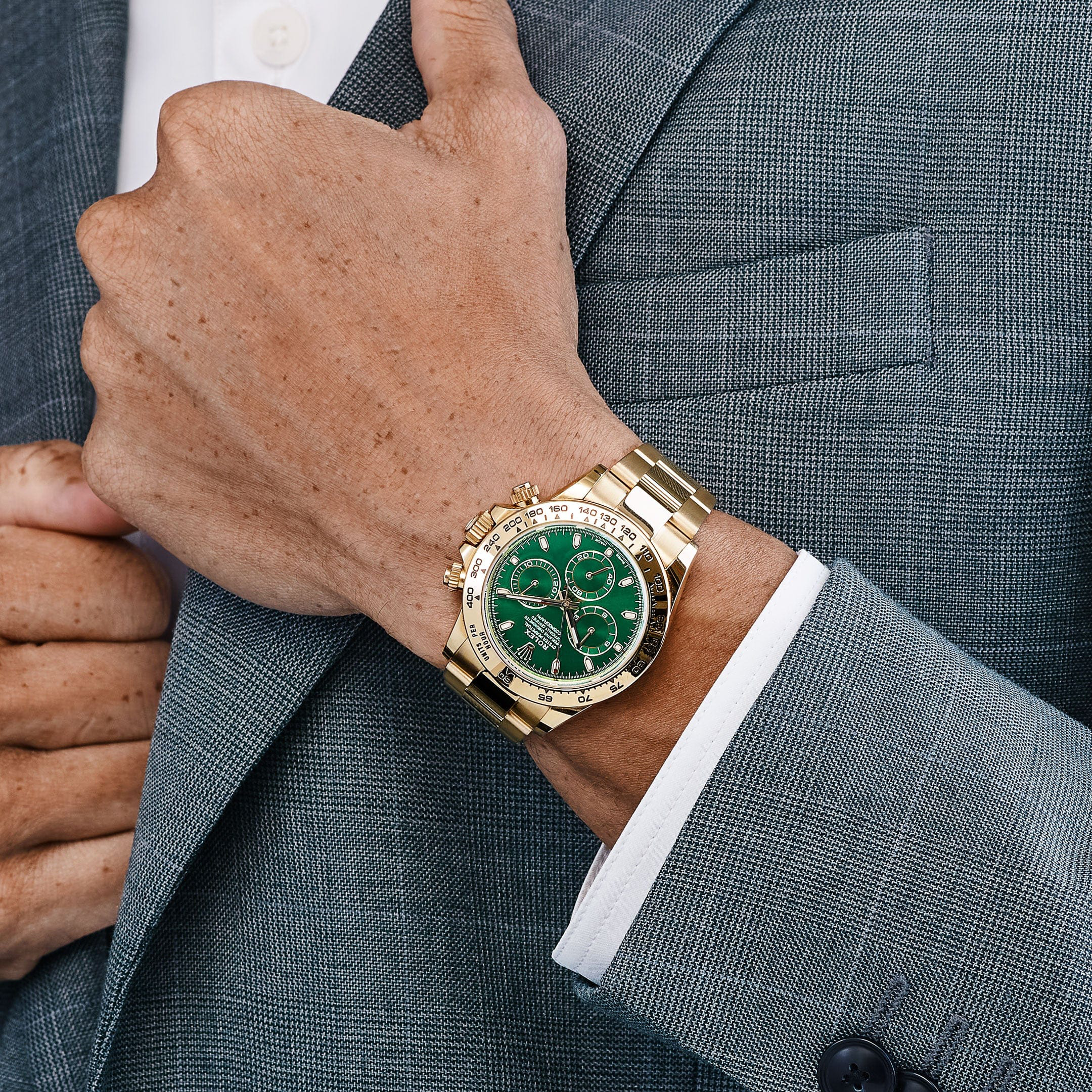 Rolex Daytona 40mm Yellow Gold John Mayer Green Dial Mens Watch 116508 - Image 11