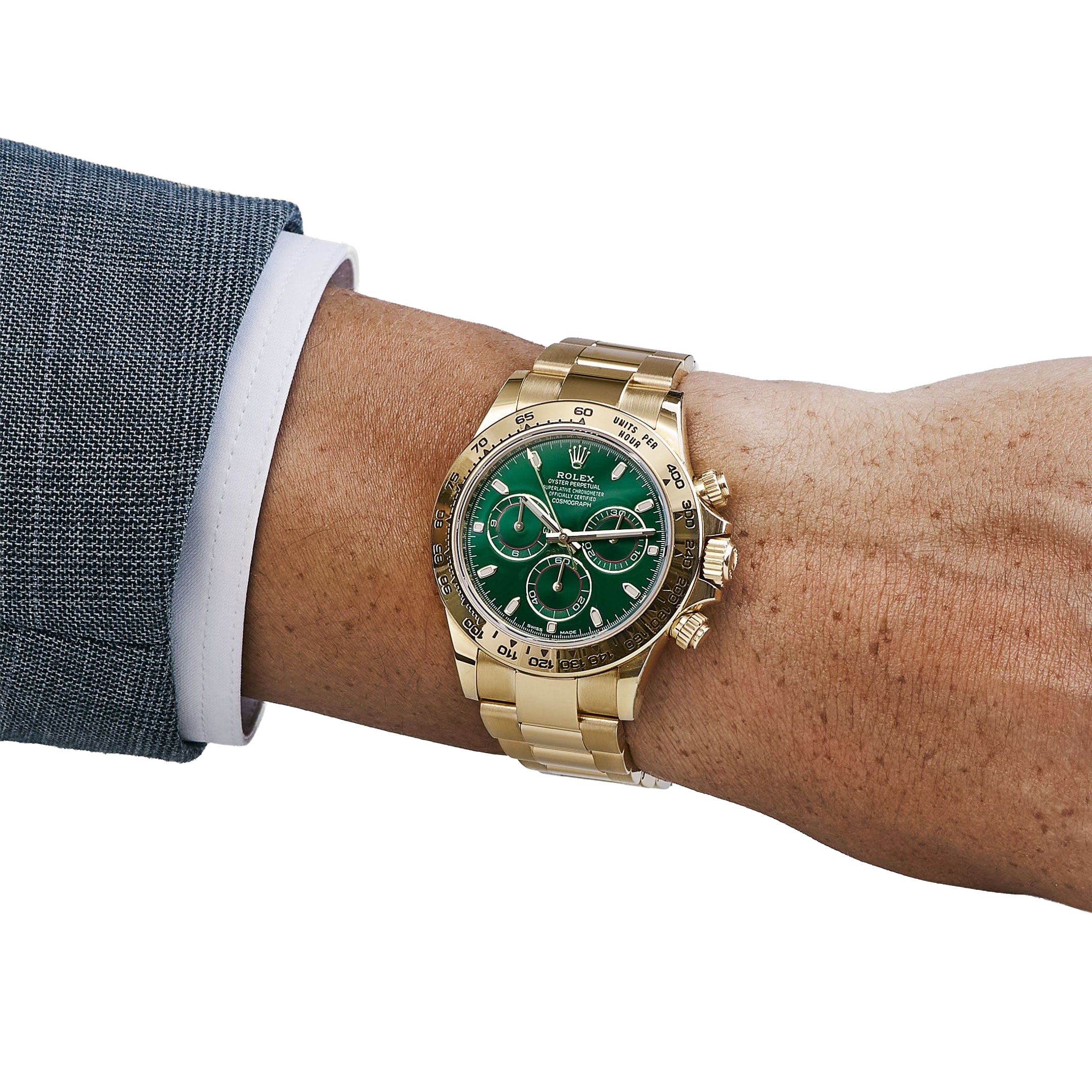 Rolex Daytona 40mm Yellow Gold John Mayer Green Dial Mens Watch 116508 - Image 10