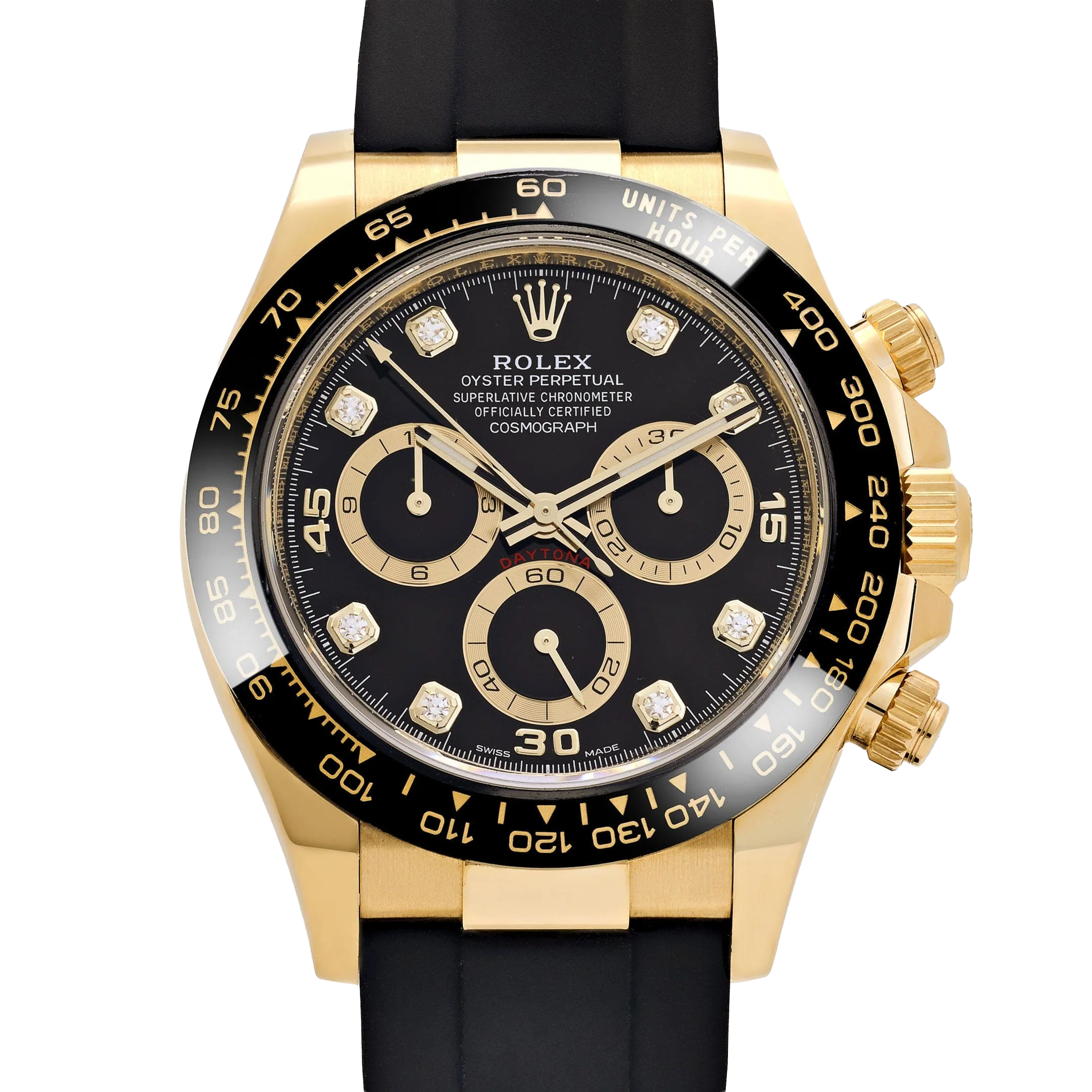 Rolex Daytona 40mm Yellow Gold Black Diamond Dial 116518LN - Image 3