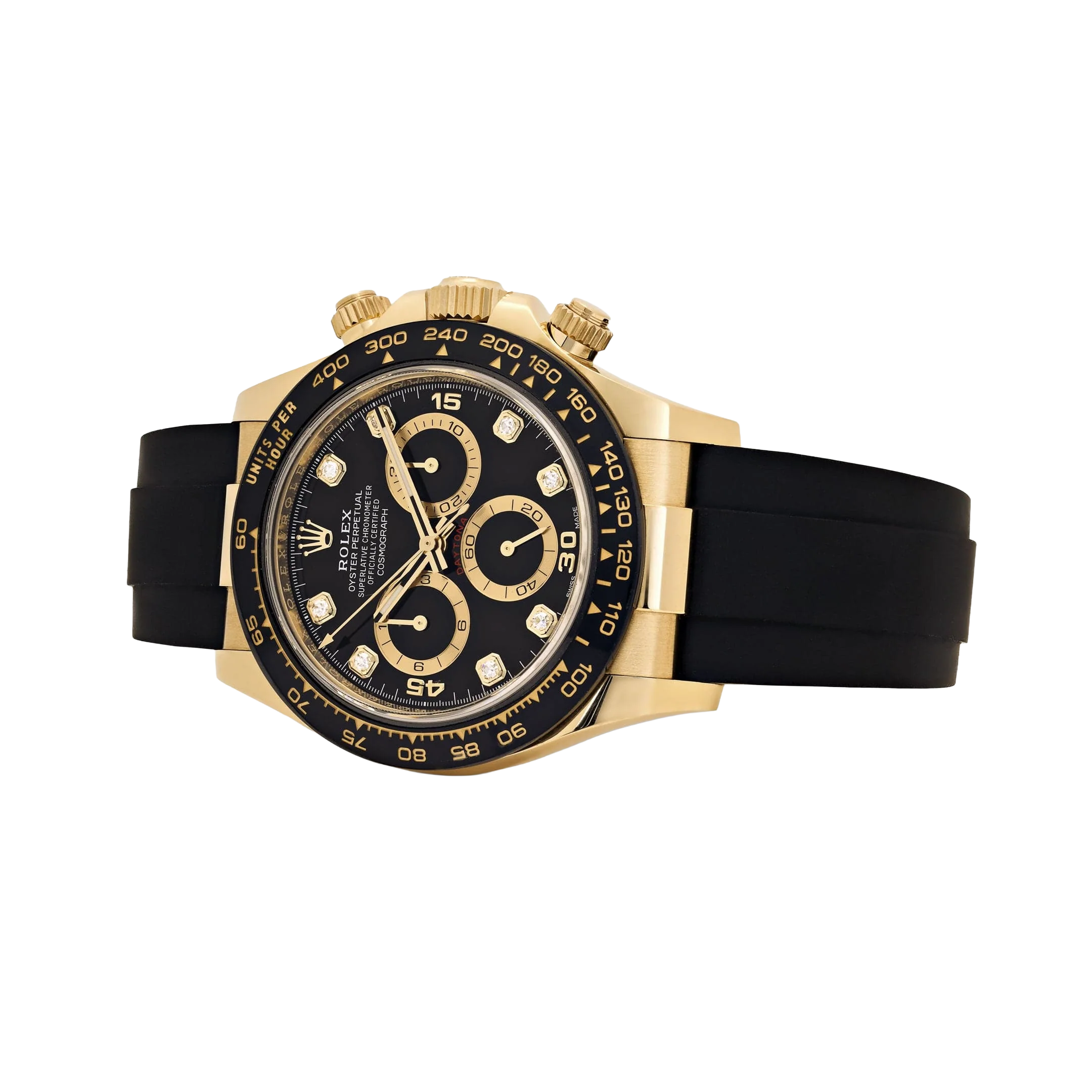 Rolex Daytona 40mm Yellow Gold Black Diamond Dial 116518LN - Image 4
