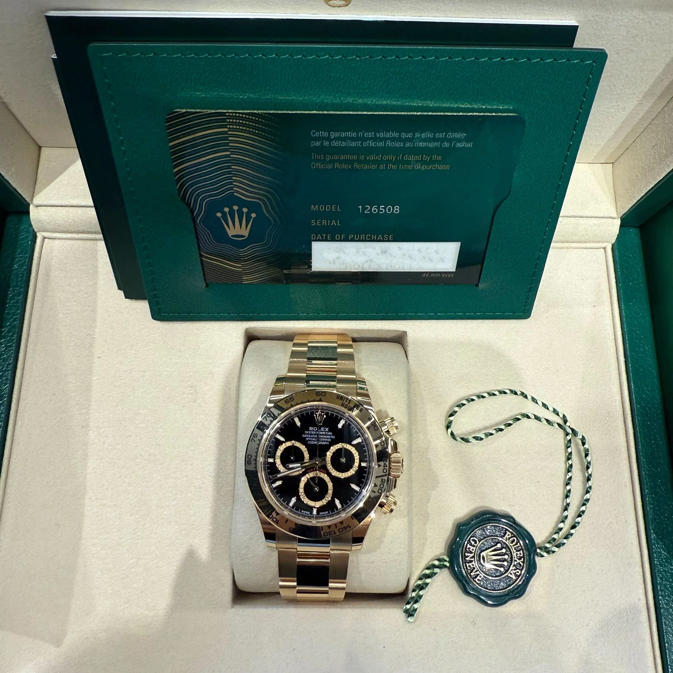 Rolex Cosmograph Daytona 40mm Yellow Gold Black Dial 126508 (2025) - Image 10