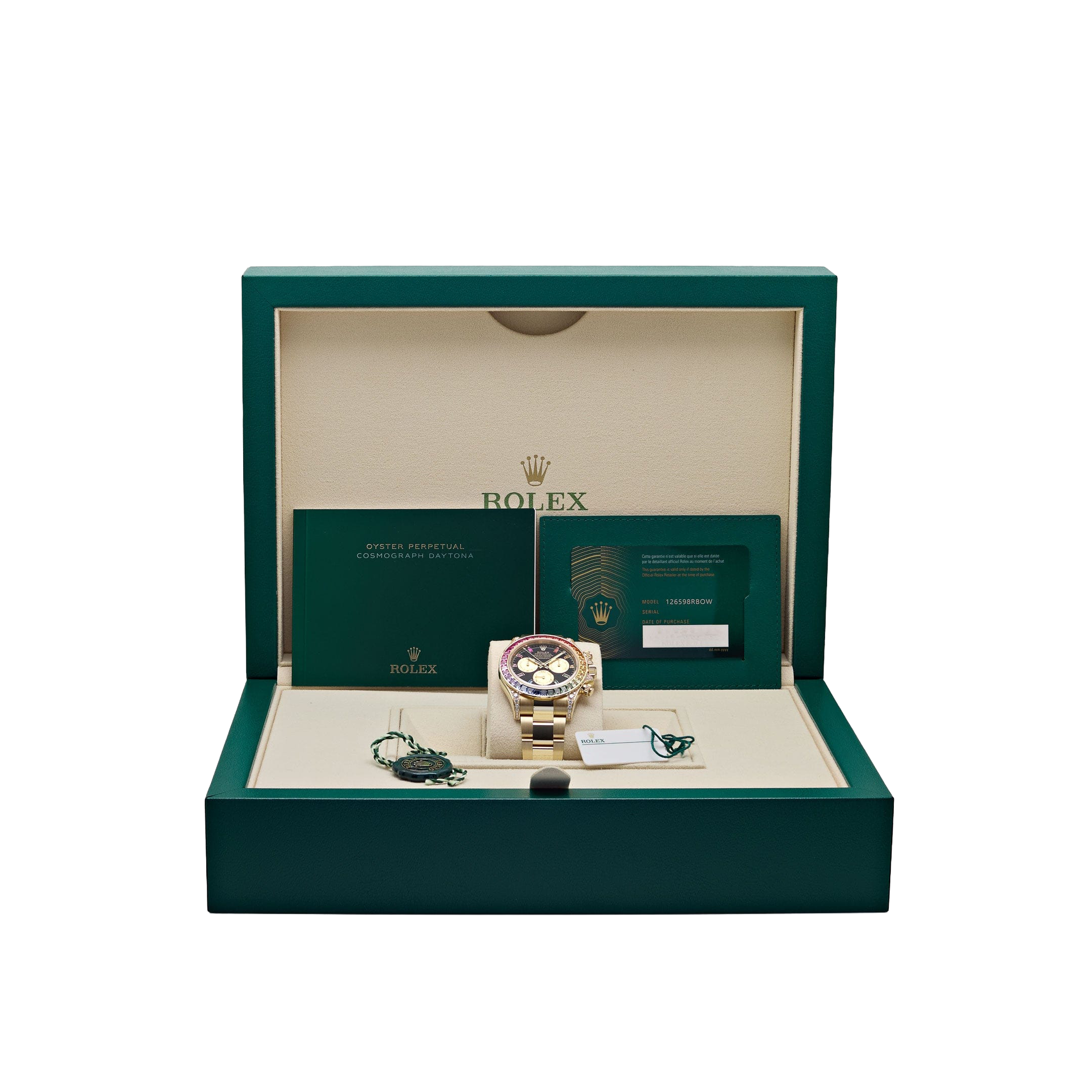 Rolex Daytona 126598RBOW 40mm Rainbow Yellow Gold Black Dial Sapphire Bezel - Image 11