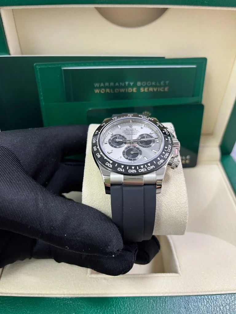 Rolex Daytona 40mm 116519 White Gold Steel Index Black Oysterflex Rubber Strap - Image 5