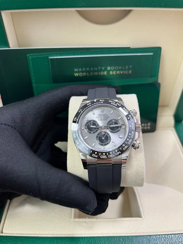 Rolex Daytona 40mm 116519 White Gold Steel Index Black Oysterflex Rubber Strap - Image 3