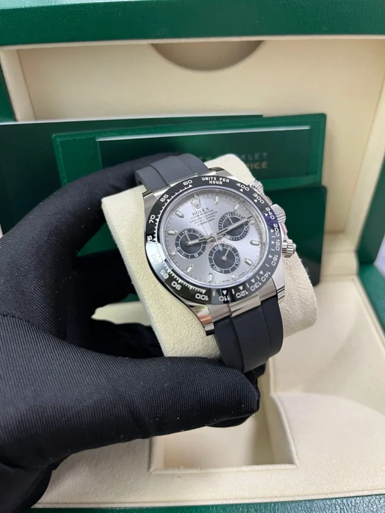 Rolex Daytona 40mm 116519 White Gold Steel Index Black Oysterflex Rubber Strap - Image 4