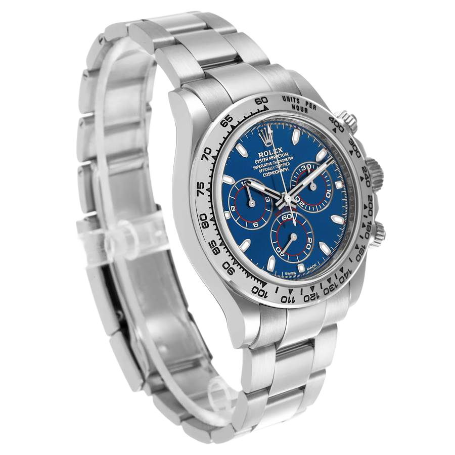 Rolex Daytona Blue Dial 40mmWhite Gold Chronograph Mens Watch 116509 - Image 4