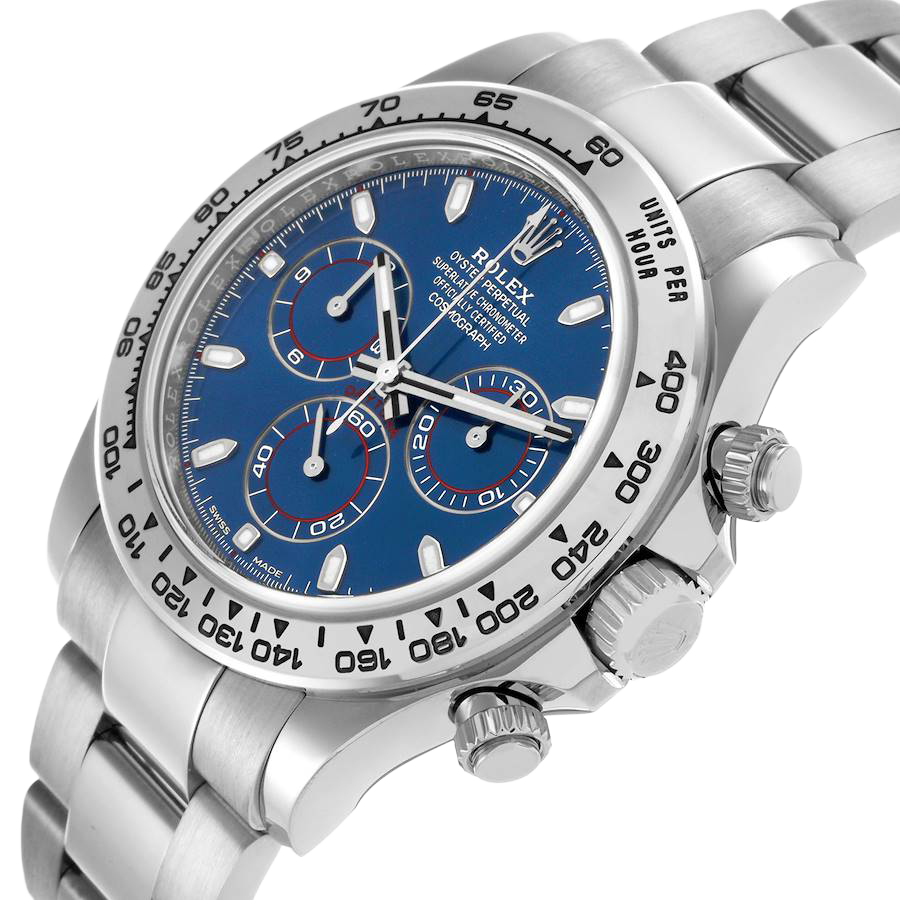 Rolex Daytona Blue Dial 40mmWhite Gold Chronograph Mens Watch 116509 - Image 5