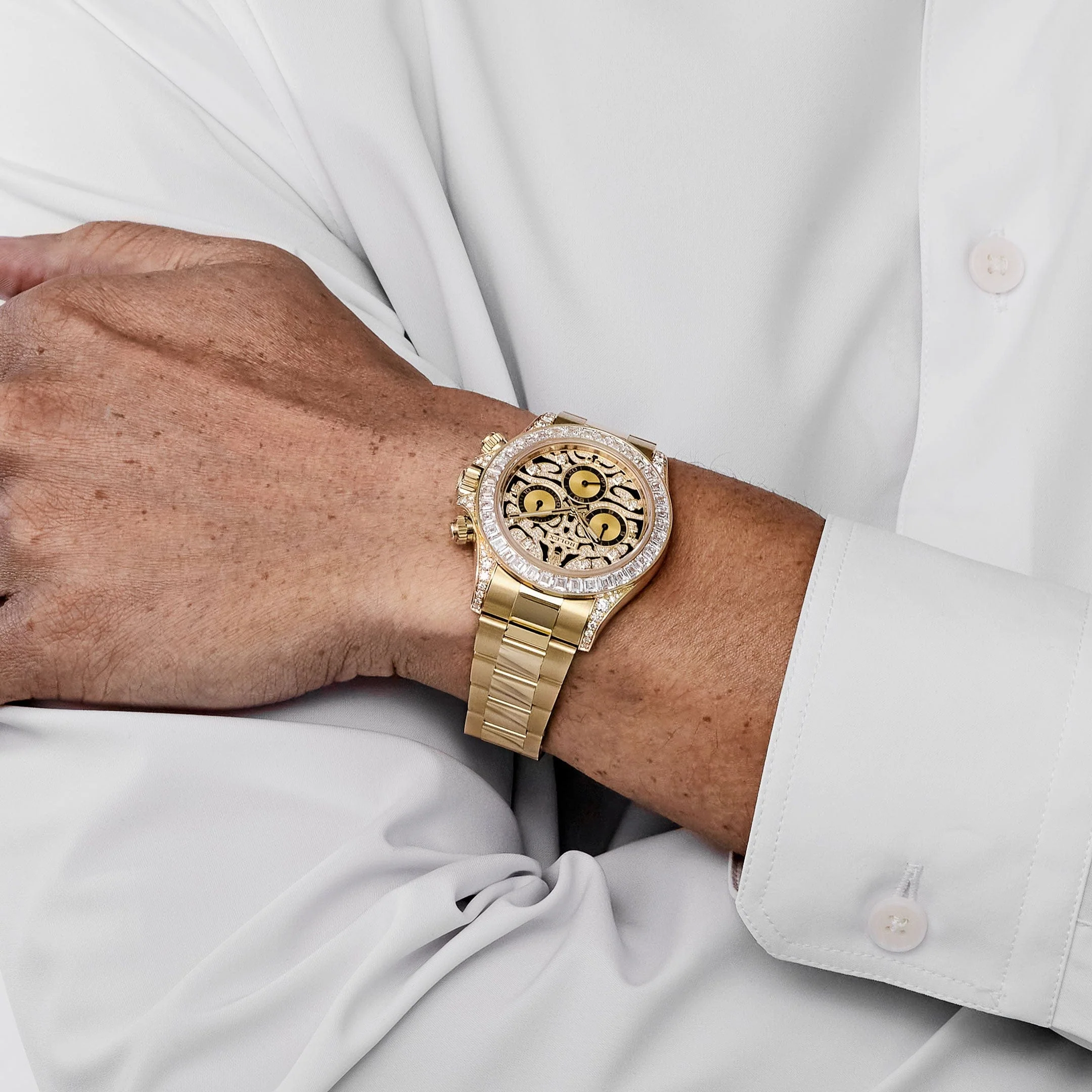 Rolex Daytona Eye of the Tiger 116598TBR Yellow Gold Diamond Dial (Super Clone) - Image 2