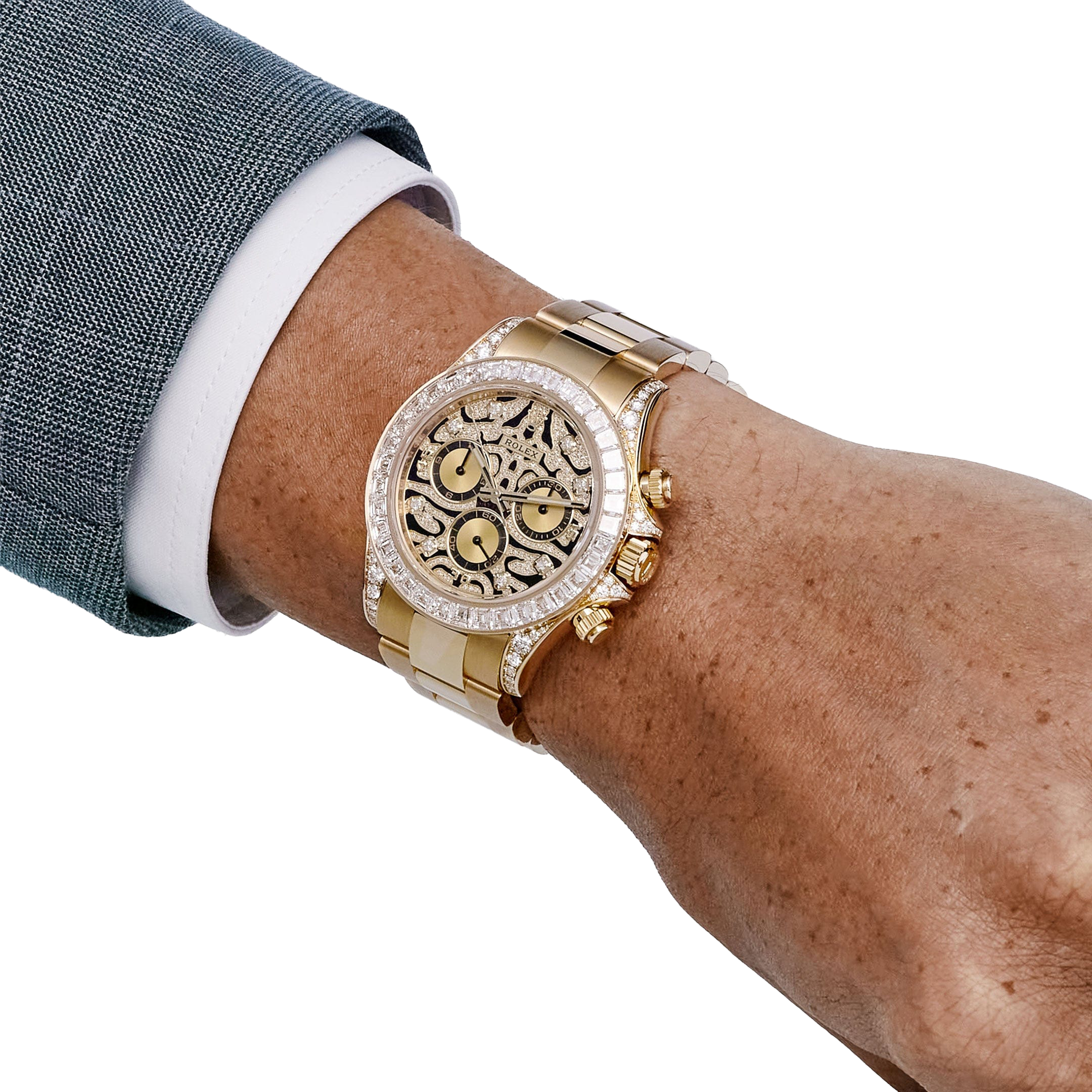 Rolex Daytona Eye of the Tiger 116598TBR Yellow Gold Diamond Dial (Super Clone) - Image 3