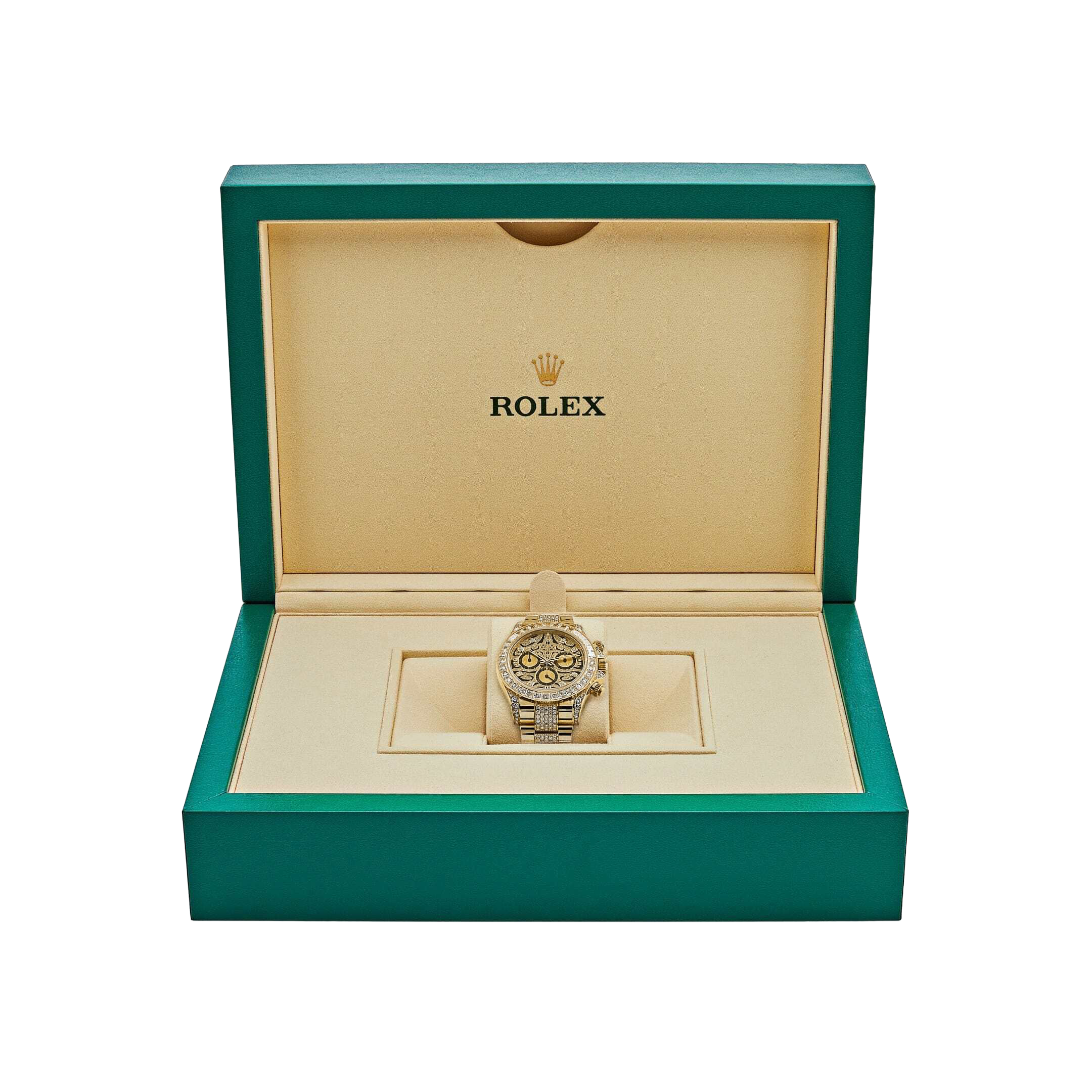 Rolex Daytona Eye of the Tiger 116598TBR Yellow Gold Diamond Dial with Diamond Bracelet (Super Clone) - Image 6