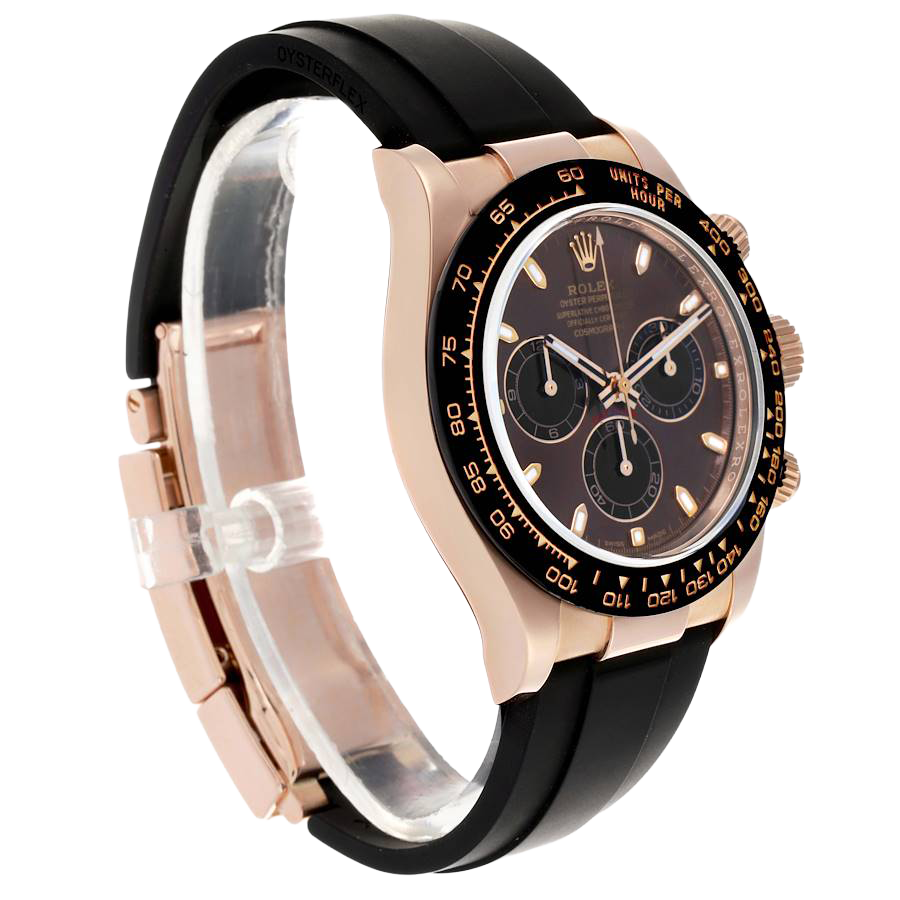 Rolex Daytona 40mm Rose Gold Oysterflex Chocolate Dial Mens Watch 116515 - Image 4