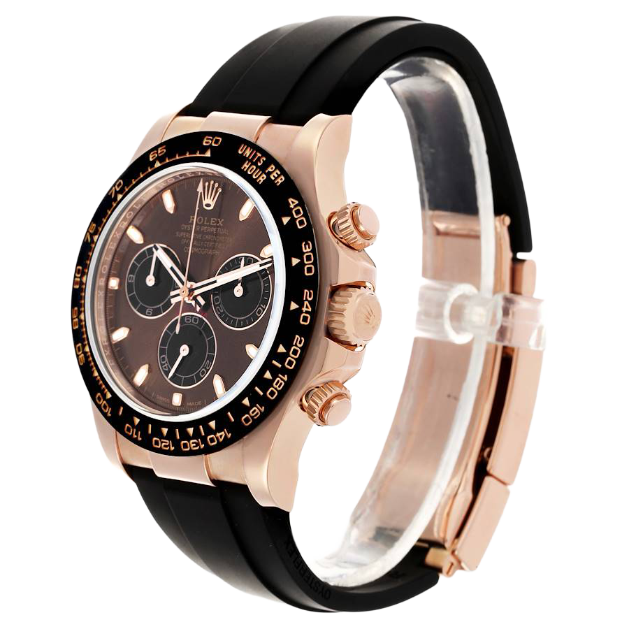 Rolex Daytona 40mm Rose Gold Oysterflex Chocolate Dial Mens Watch 116515 - Image 2