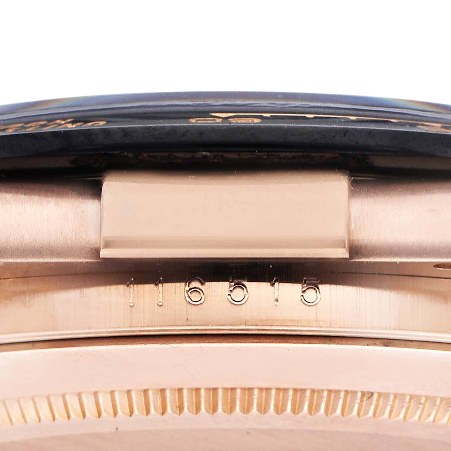 Rolex Daytona 40mm Rose Gold Oysterflex Chocolate Dial Mens Watch 116515 - Image 8