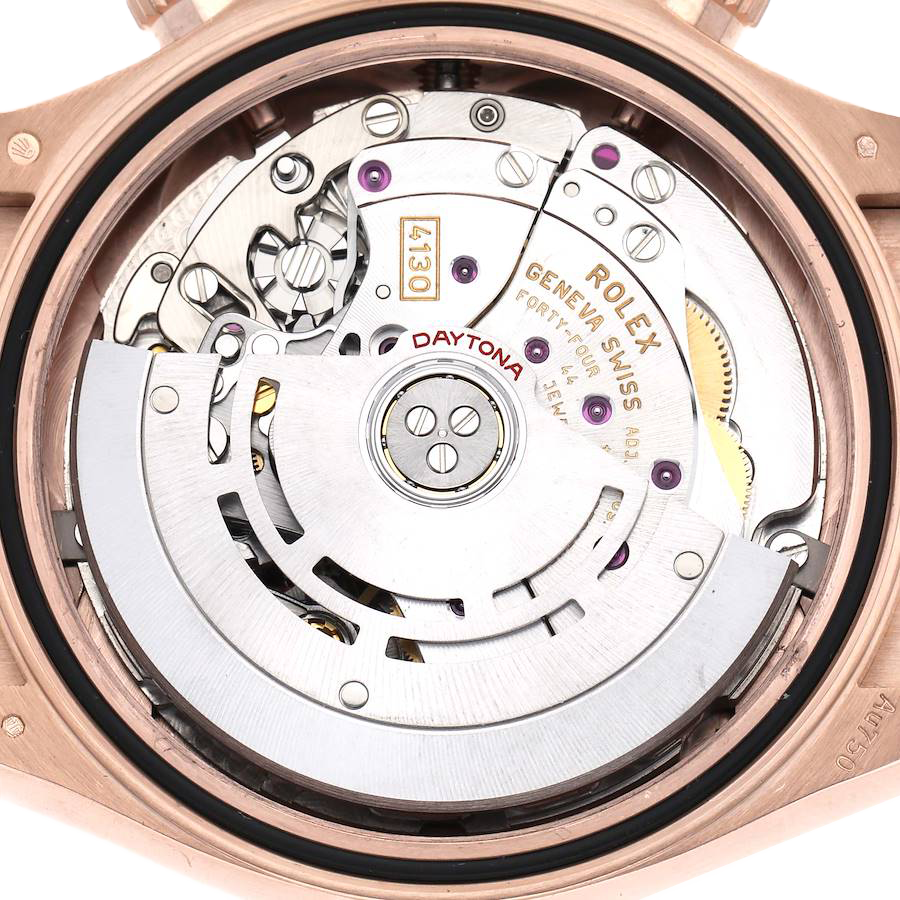 Rolex Daytona 40mm Rose Gold Oysterflex Chocolate Dial Mens Watch 116515 - Image 6