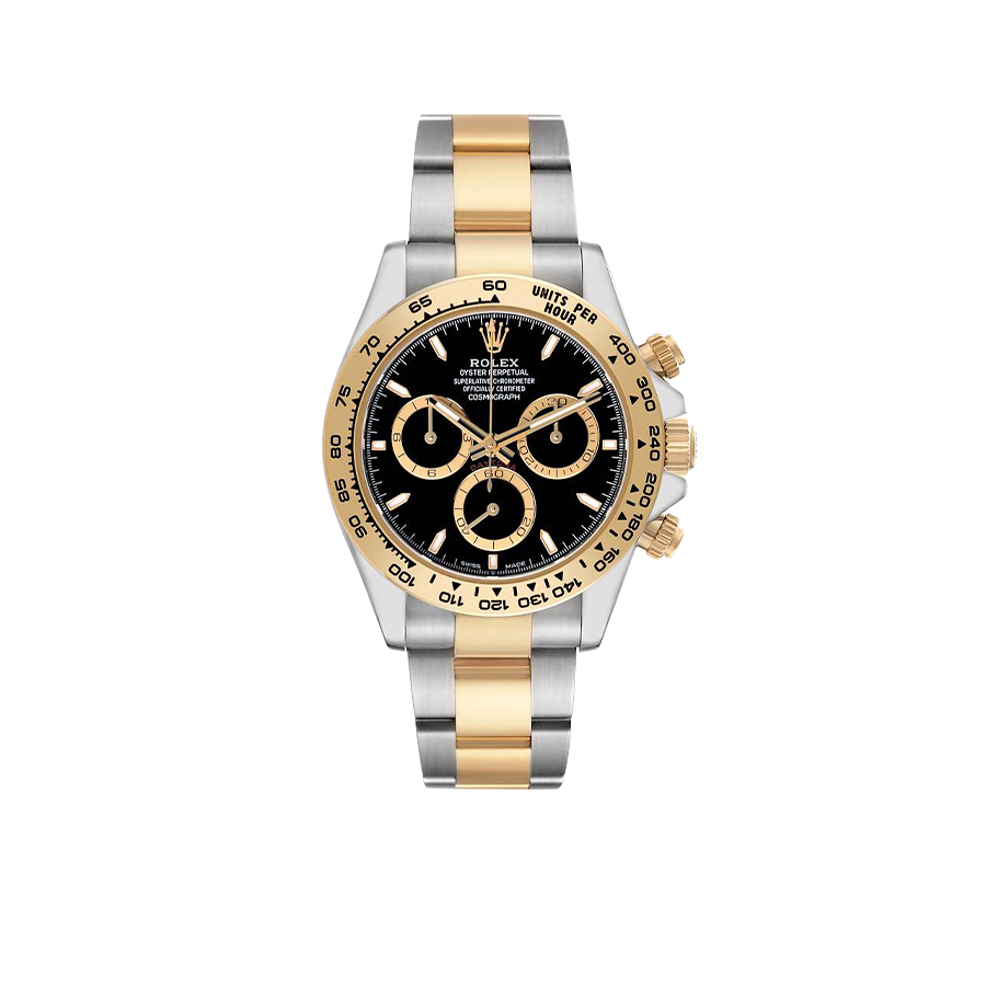 Rolex Daytona 40mm Steel Yellow Gold Black Dial Mens Watch 126503