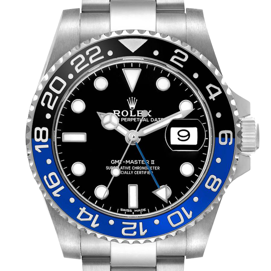 Rolex GMT Master II 40mm Steel Black Blue Batman Bezel Mens Watch 116710 - Image 3