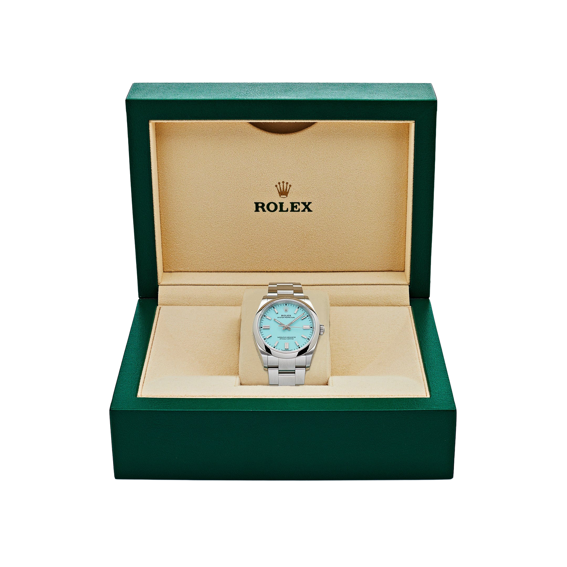 Rolex Oyster Perpetual 41mm Stainless Steel Turquoise Dial 124300-0006 - Image 3