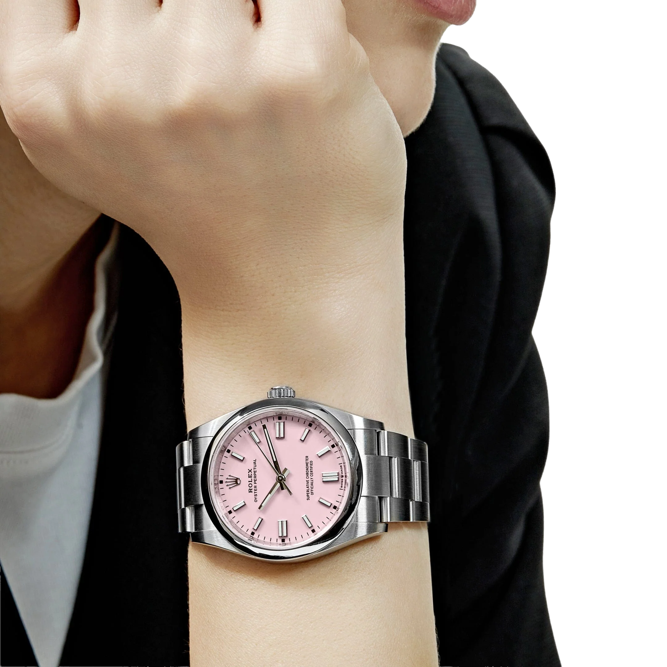 Rolex Oyster Perpetual 41mm Stainless Steel Candy Pink Dial Men Watch 134300-0013 New 2025 - Image 6
