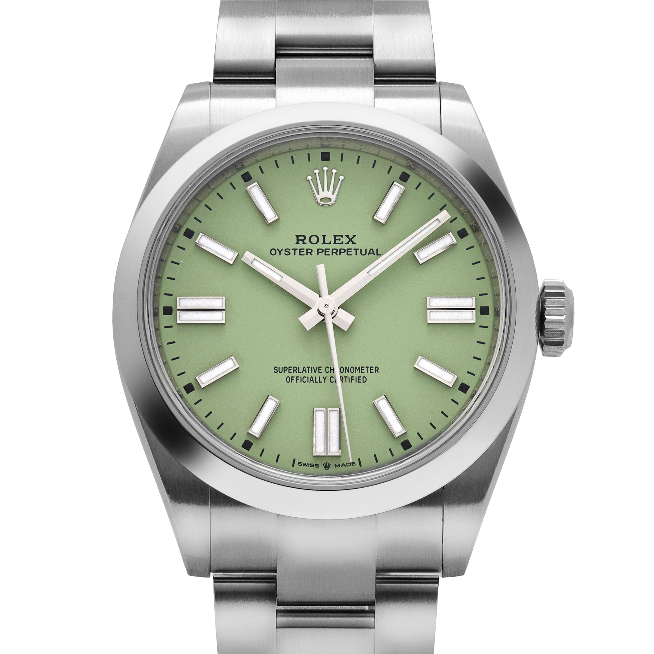 Rolex Oyster Perpetual 41mm Stainless Steel Pistachio Dial Men Watch 134300-0006 New 2025 - Image 3