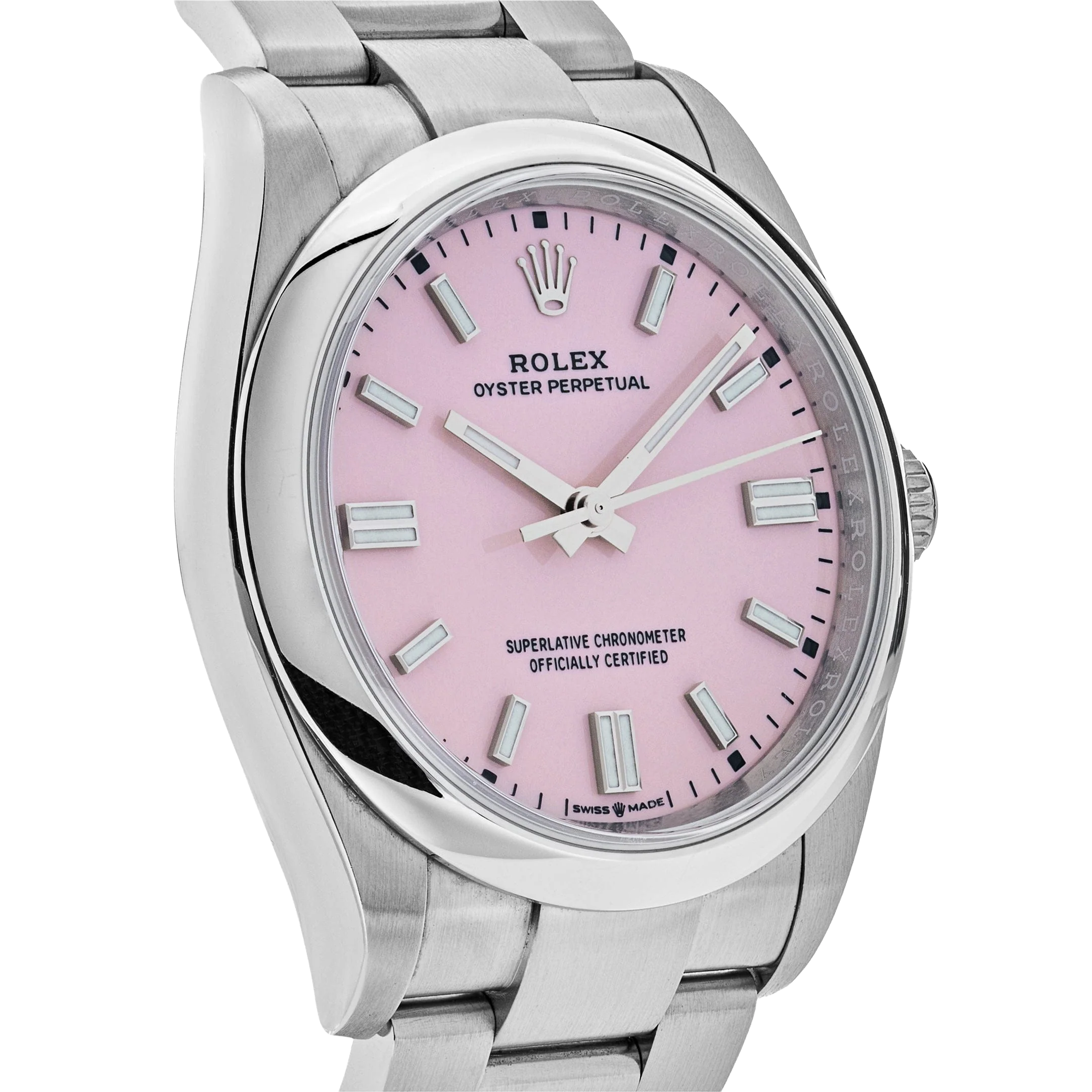 Rolex Oyster Perpetual 41mm Stainless Steel Candy Pink Dial Men Watch 134300-0013 New 2025 - Image 4