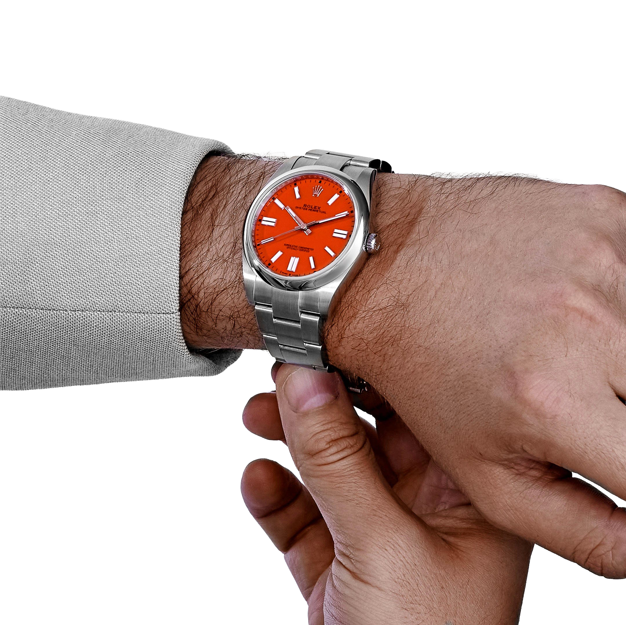 Rolex Oyster Perpetual 41mm Stainless Steel Coral Red Dial 124300 ?C 0007 - Image 2