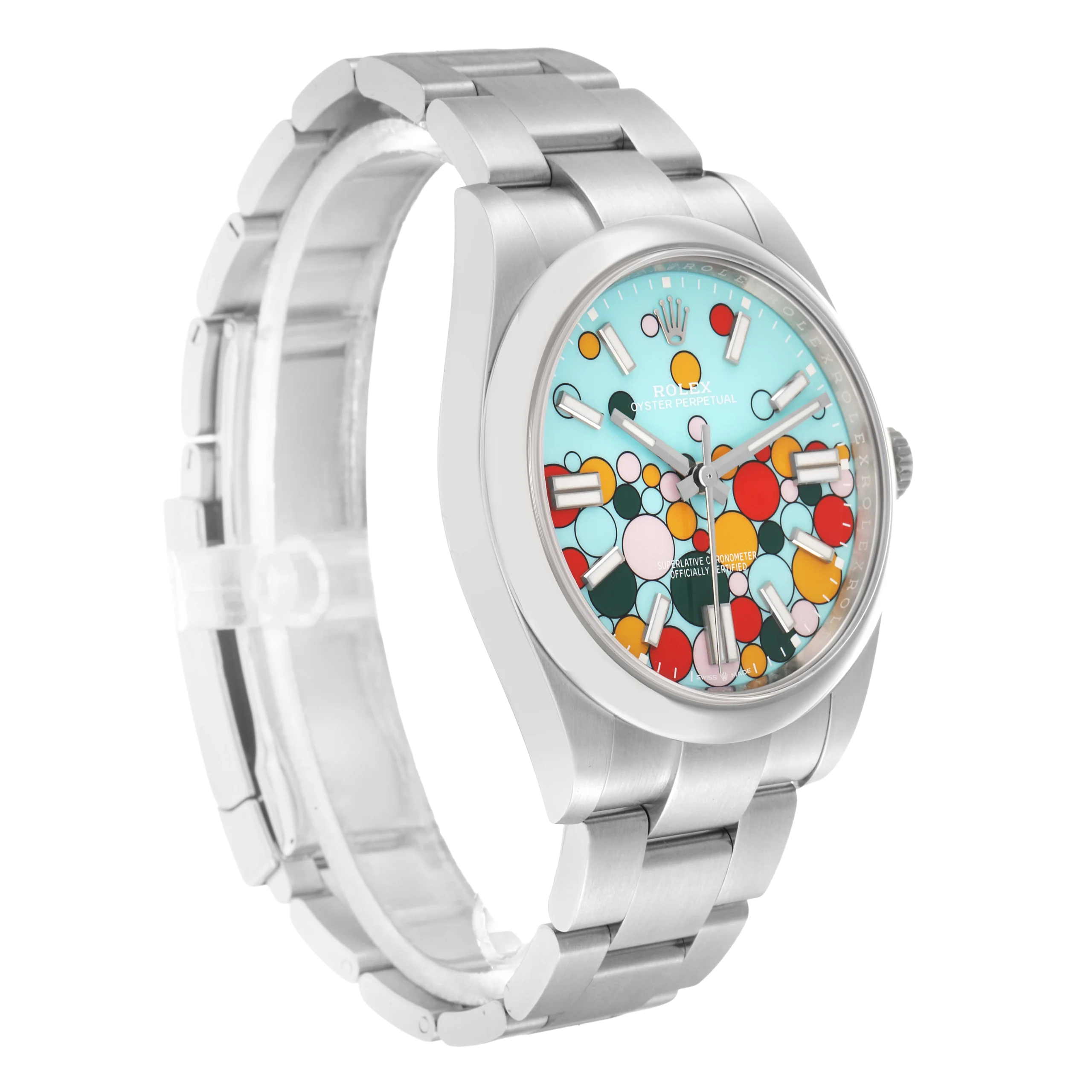 Rolex Oyster Perpetual 41mm Celebration Dial Steel Mens Watch 124300 - Image 4