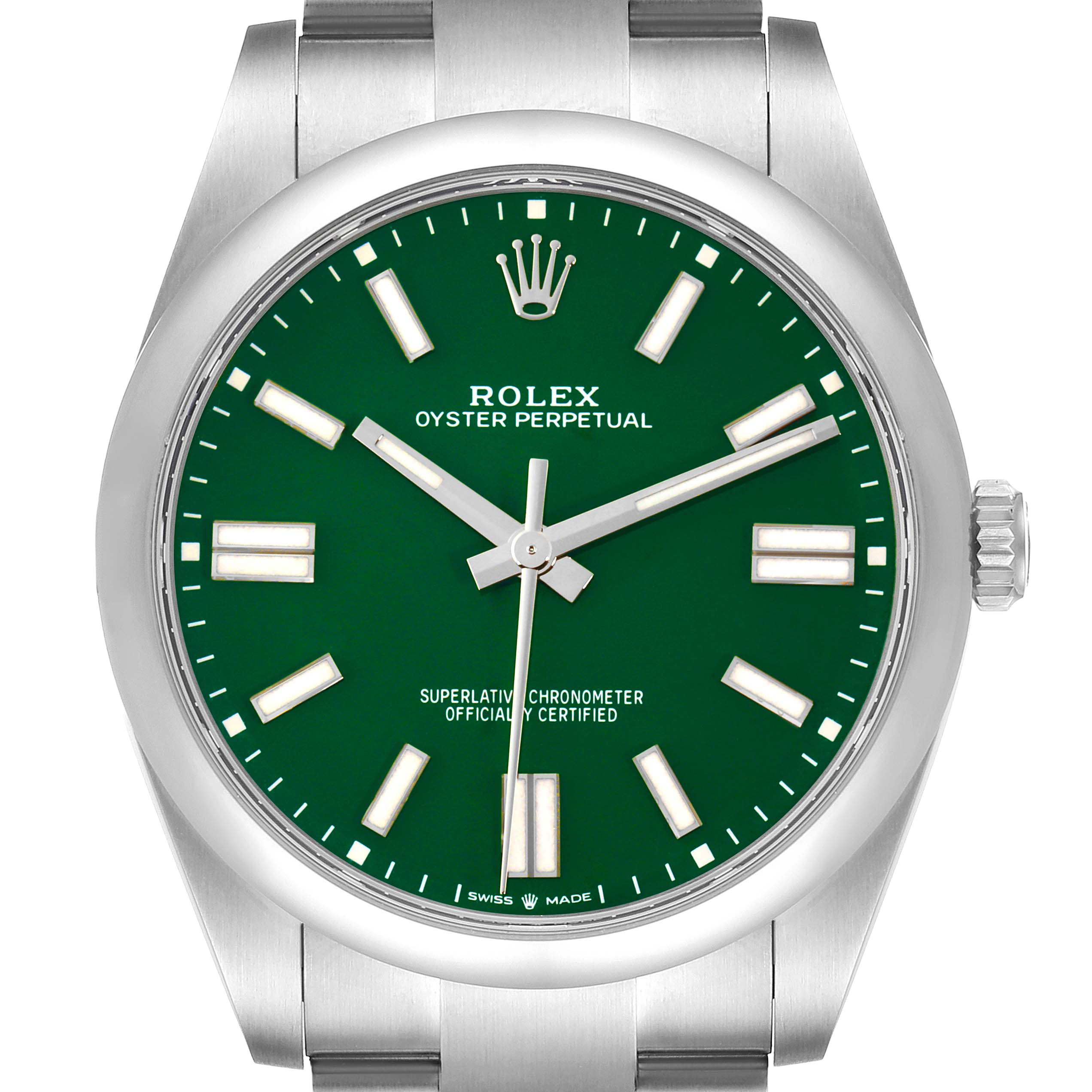 Rolex Oyster Perpetual 41mm Green Dial Steel Mens Watch 124300 - Image 3