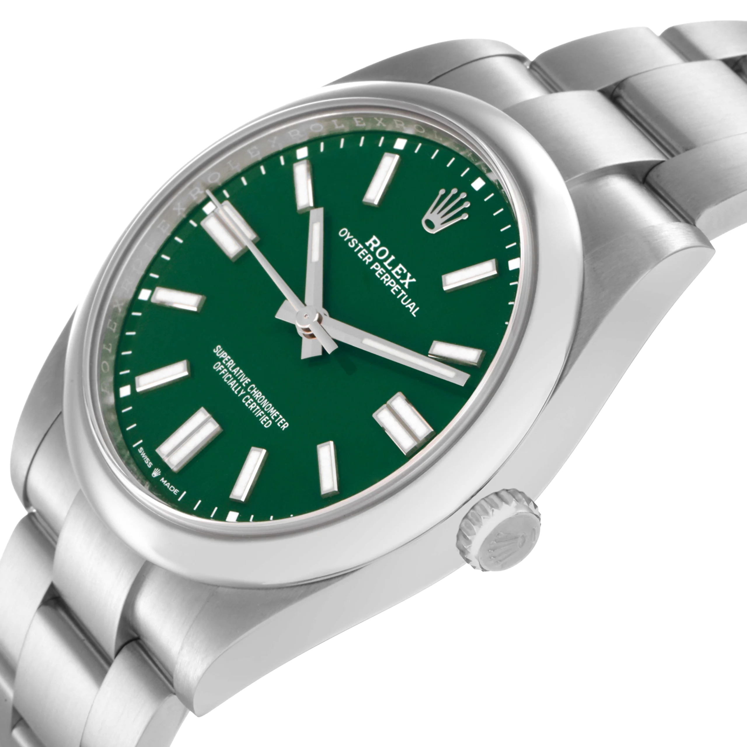 Rolex Oyster Perpetual 41mm Green Dial Steel Mens Watch 124300 - Image 5