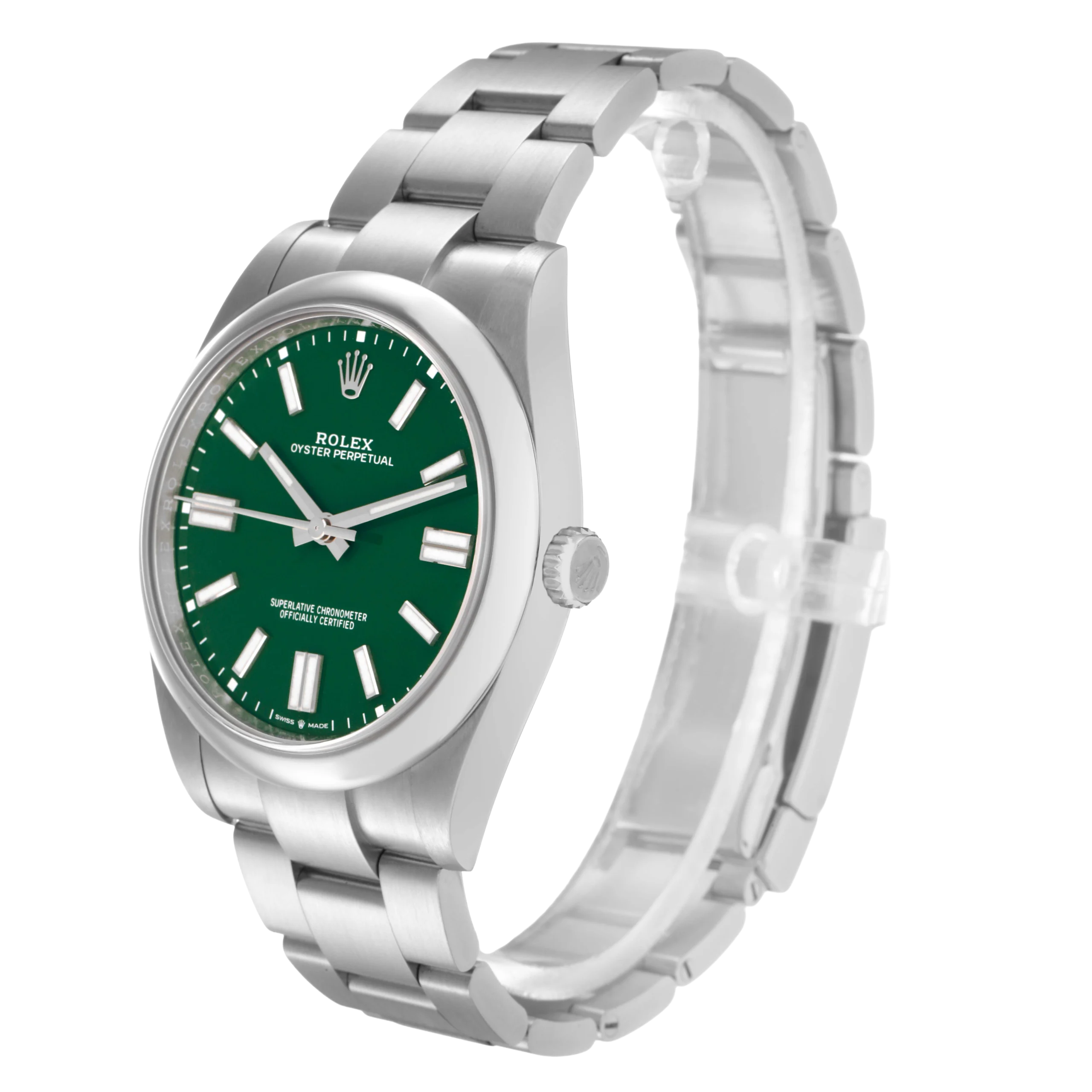 Rolex Oyster Perpetual 41mm Green Dial Steel Mens Watch 124300 - Image 2