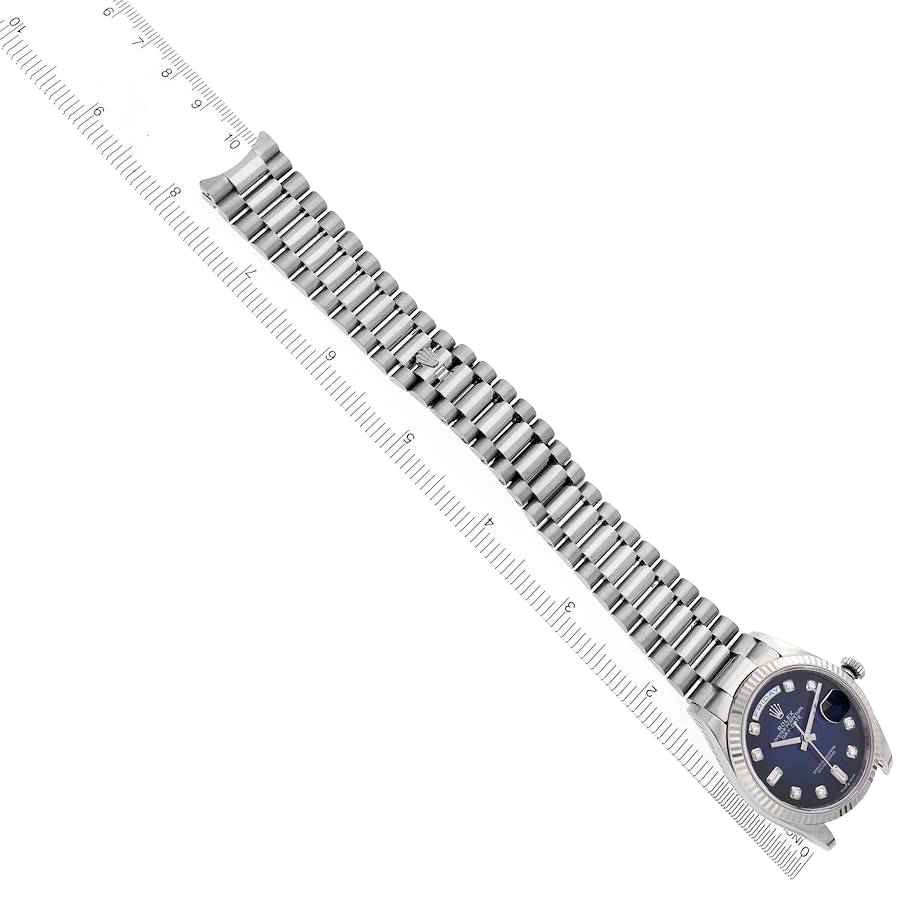 Rolex President Day-Date 36mm White Gold Ombre Diamond Dial Mens Watch 128239 - Image 10