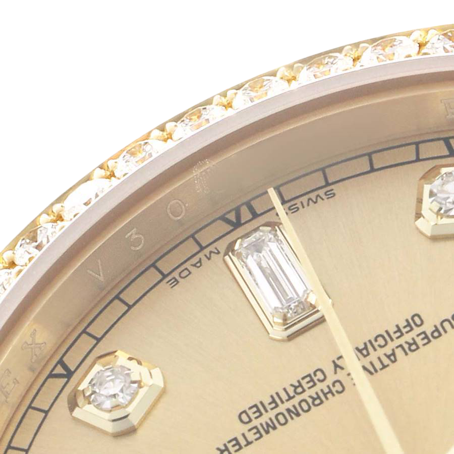 Rolex President Day-Date 36mm Yellow Gold Diamond Bezel Mens Watch 118348 - Image 7