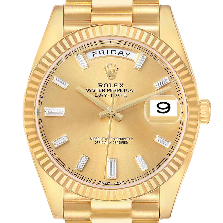 Rolex President Day-Date 40mm Yellow Gold Diamond Mens Watch 228238 - Image 3